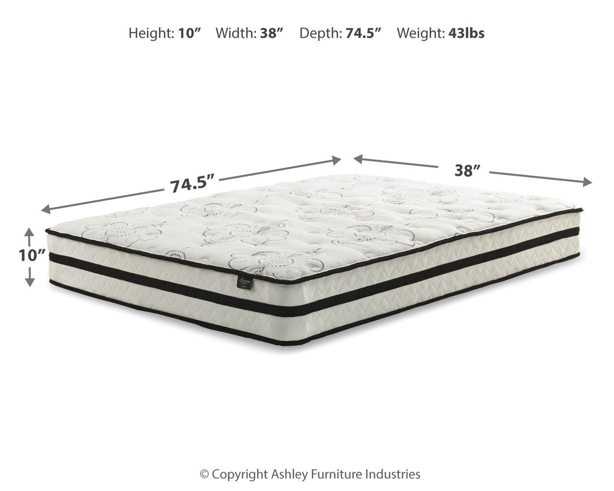 Chime 10 Inch Hybrid - White - 2 Pc. - Queen Mattress And Pillow