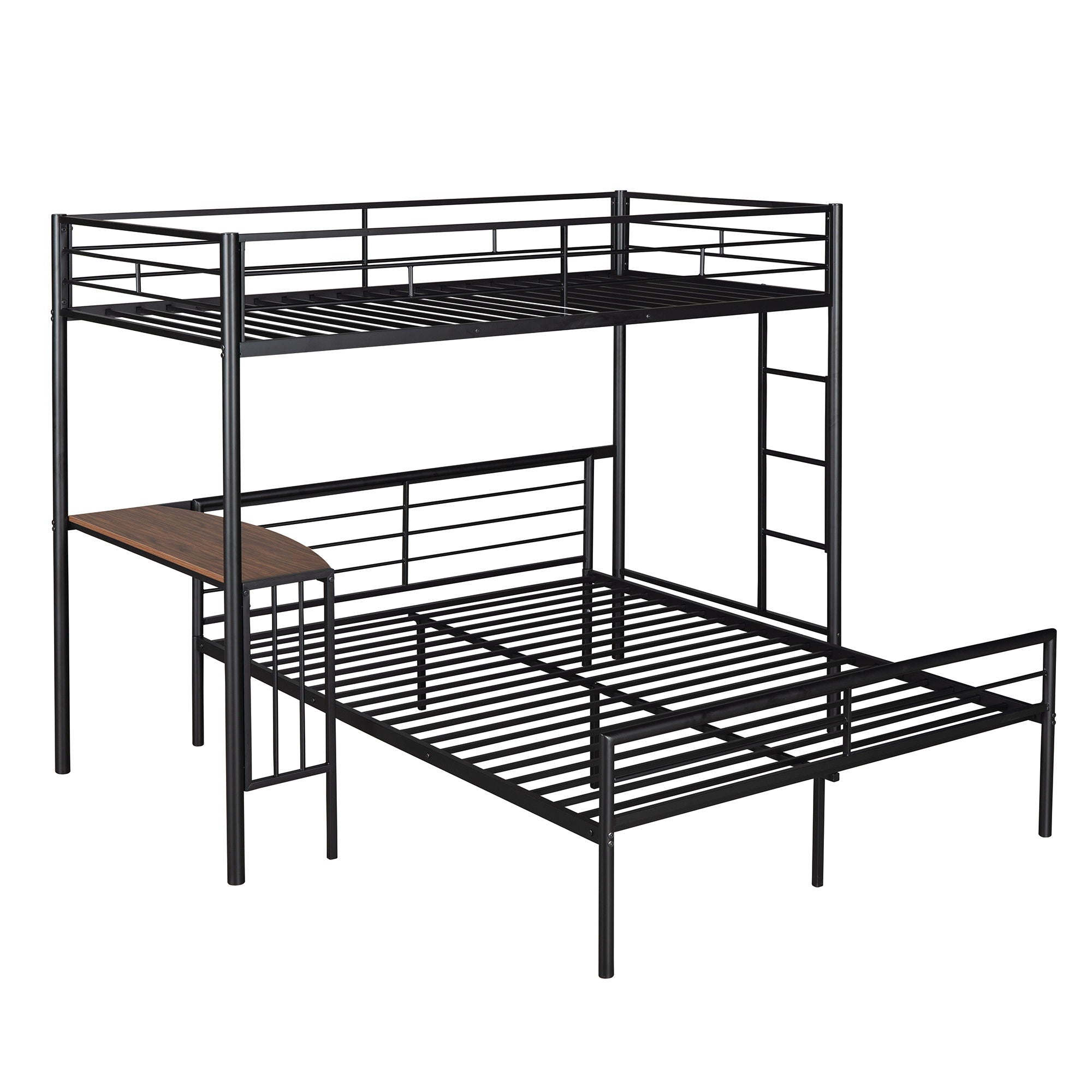 Bunk Bed With Desk, Ladder And Quality Slats For Bedroom