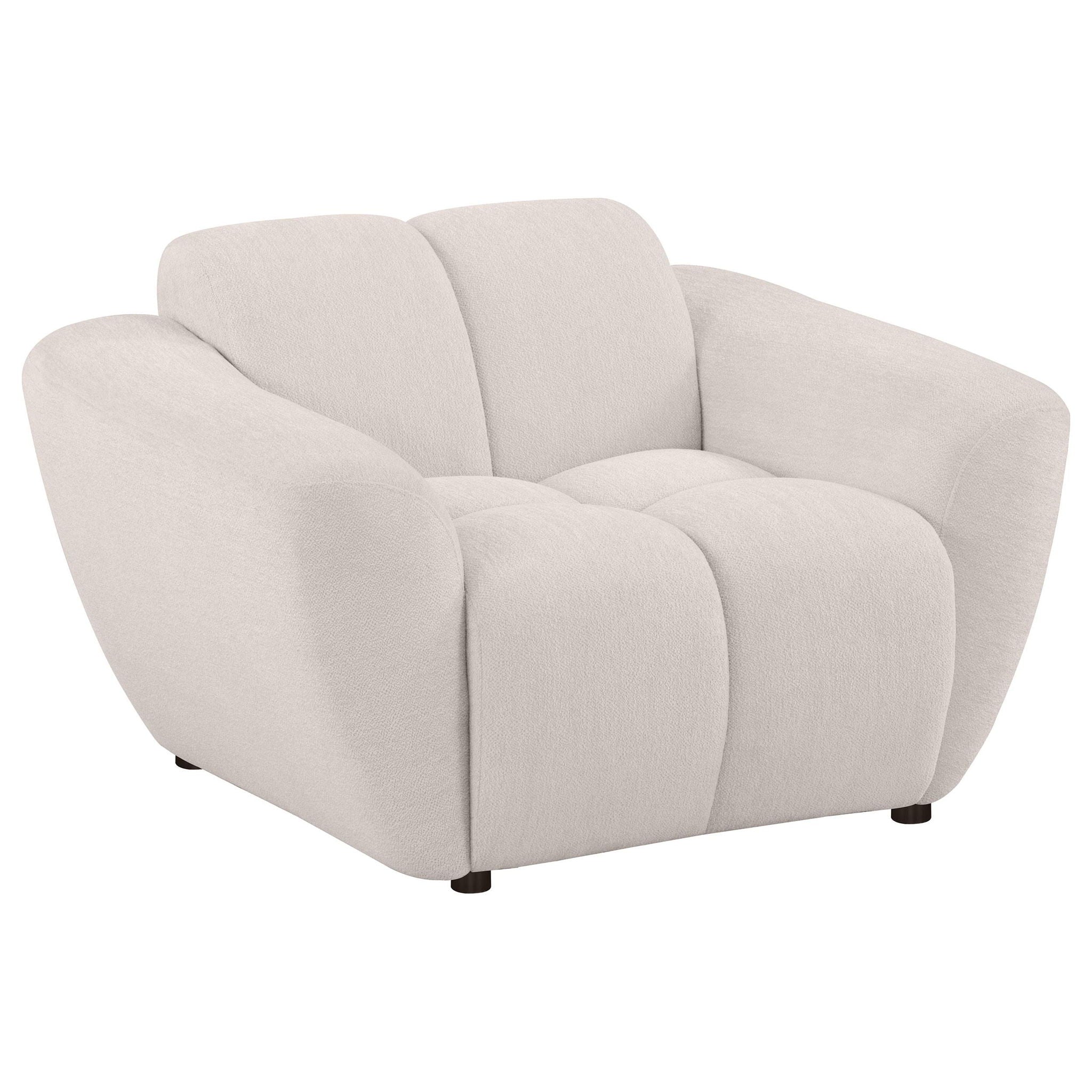 Destino 3-piece Chenille Splayed Arm Sofa Set Greige