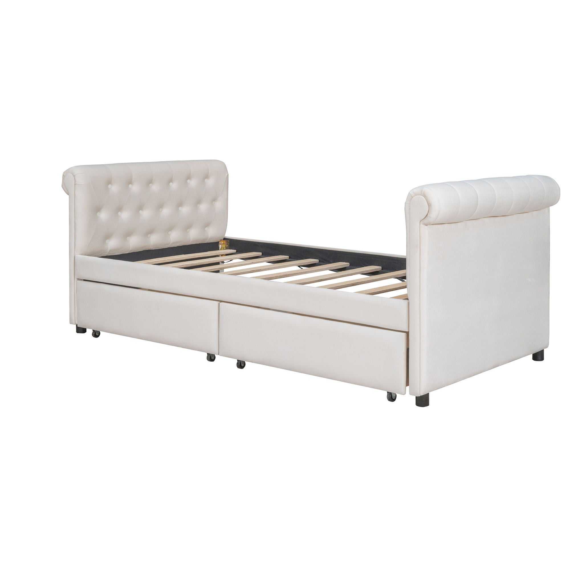 Upholstered Daybed, Wood Slat Support