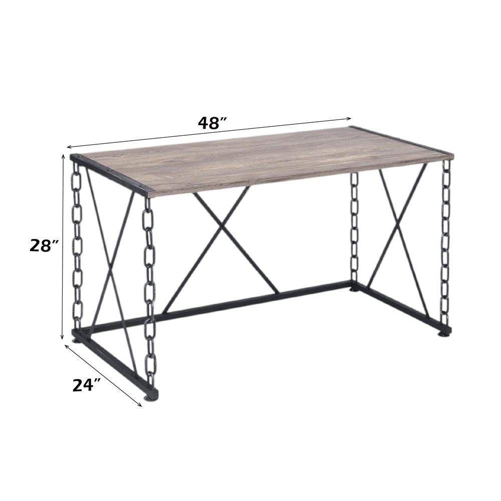 Jodie - Writing Desk Same Ac00905) - Rustic Oak & Antique Black