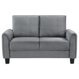 Davis - Upholstered Rolled Arm Loveseat - Gray