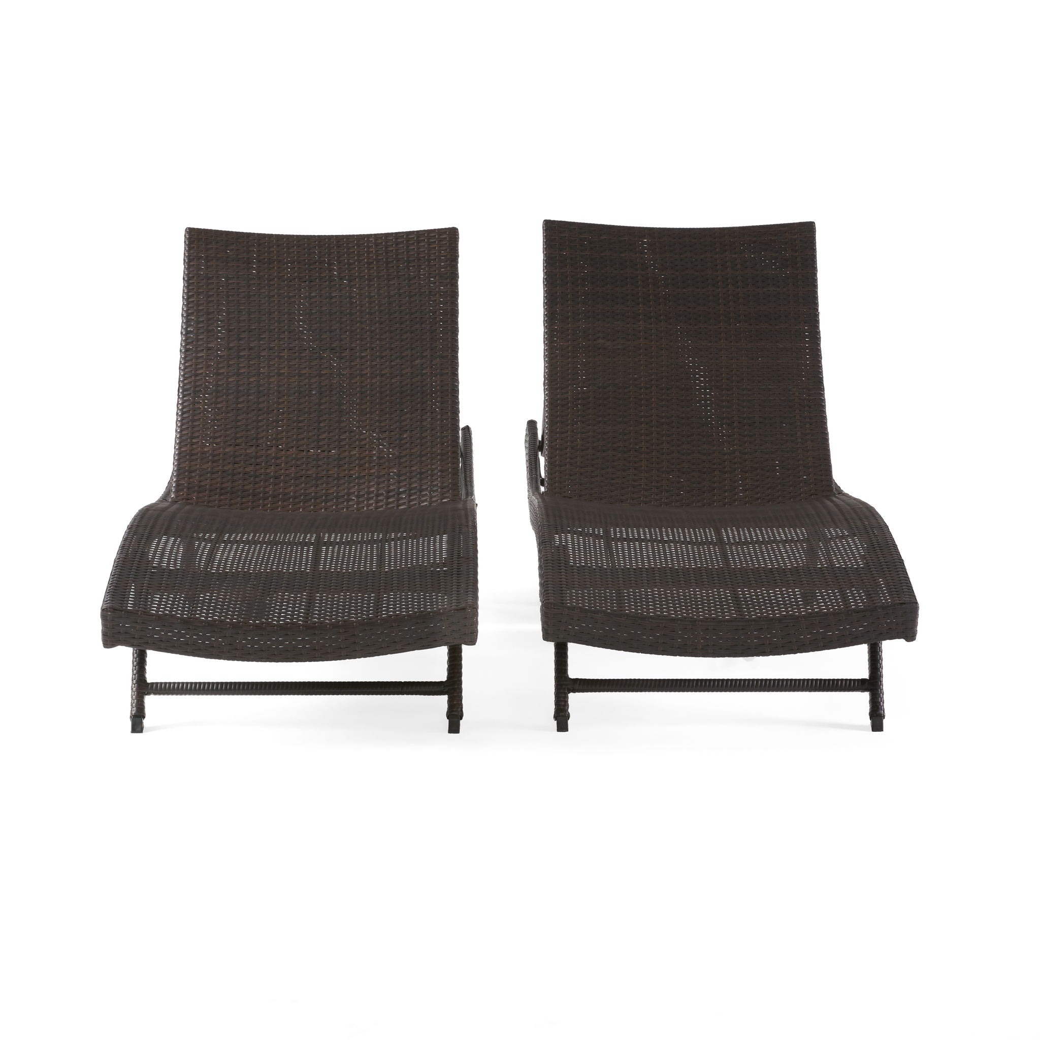 Kauai - Modern Style Wicker Chaise Lounge - Brown Multi