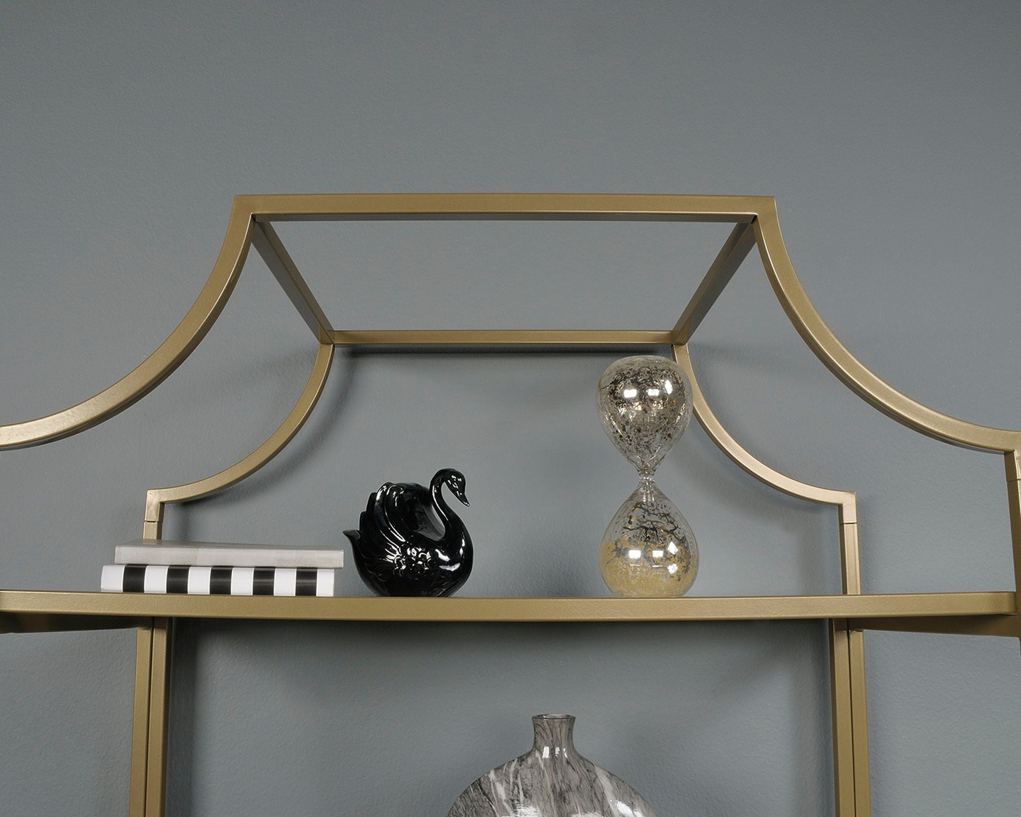 Inter Lux 5-Shelf Bookcase Satin Gold