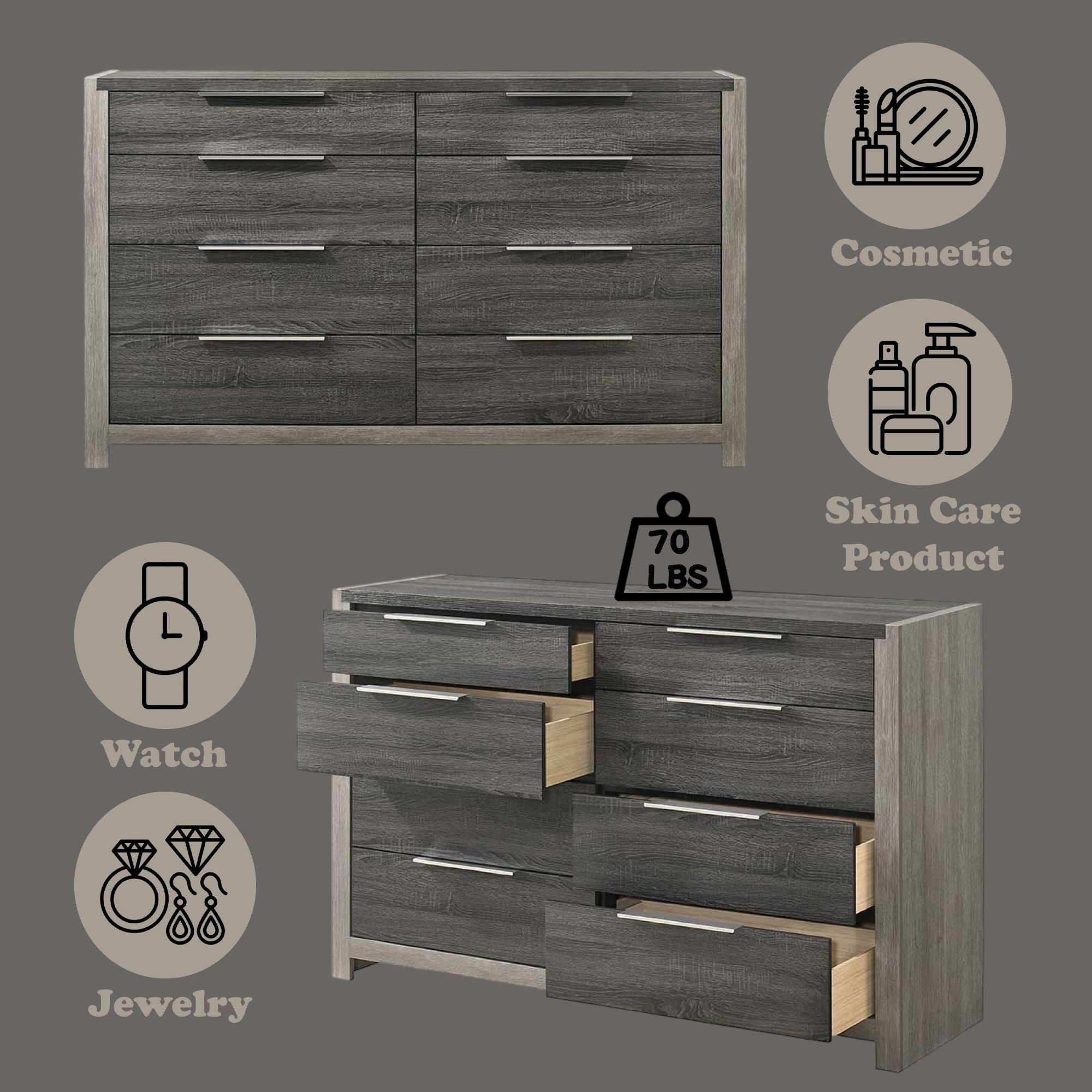 Jehoram - Dresser - Gray