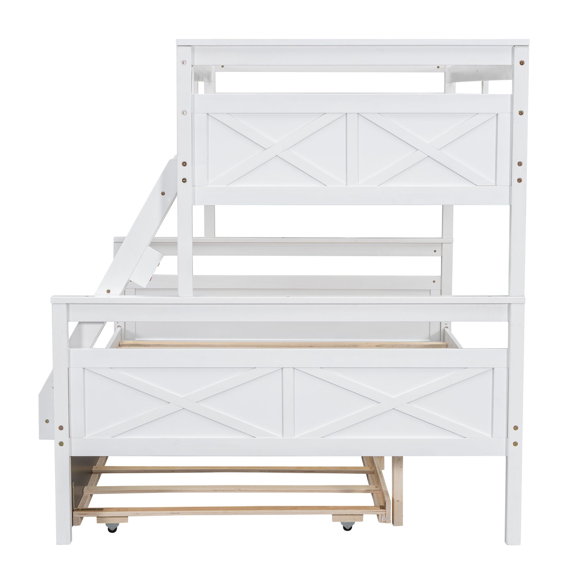 Bunk Bed With Ladder And Safety Guardrail