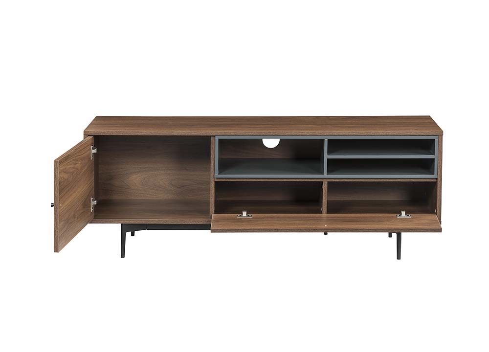 ACME Hattie - TV Stand - Rustic Walnut Finish | Meri Furniture