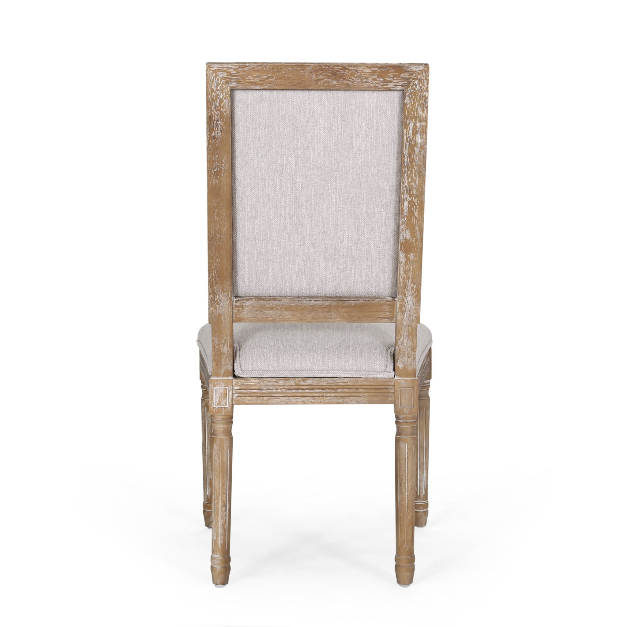 French Country Style Dining Chair With Upholstered Seating And Fluted Legs