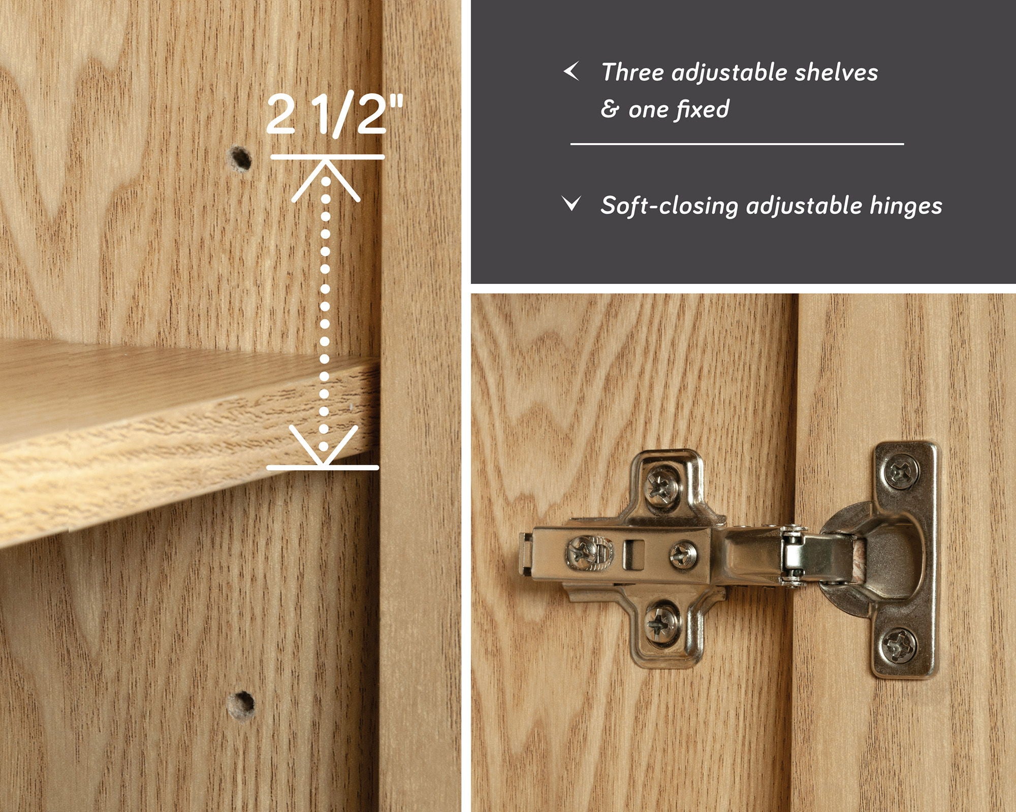 2-Door Storage Cabinet in Harmony Ash