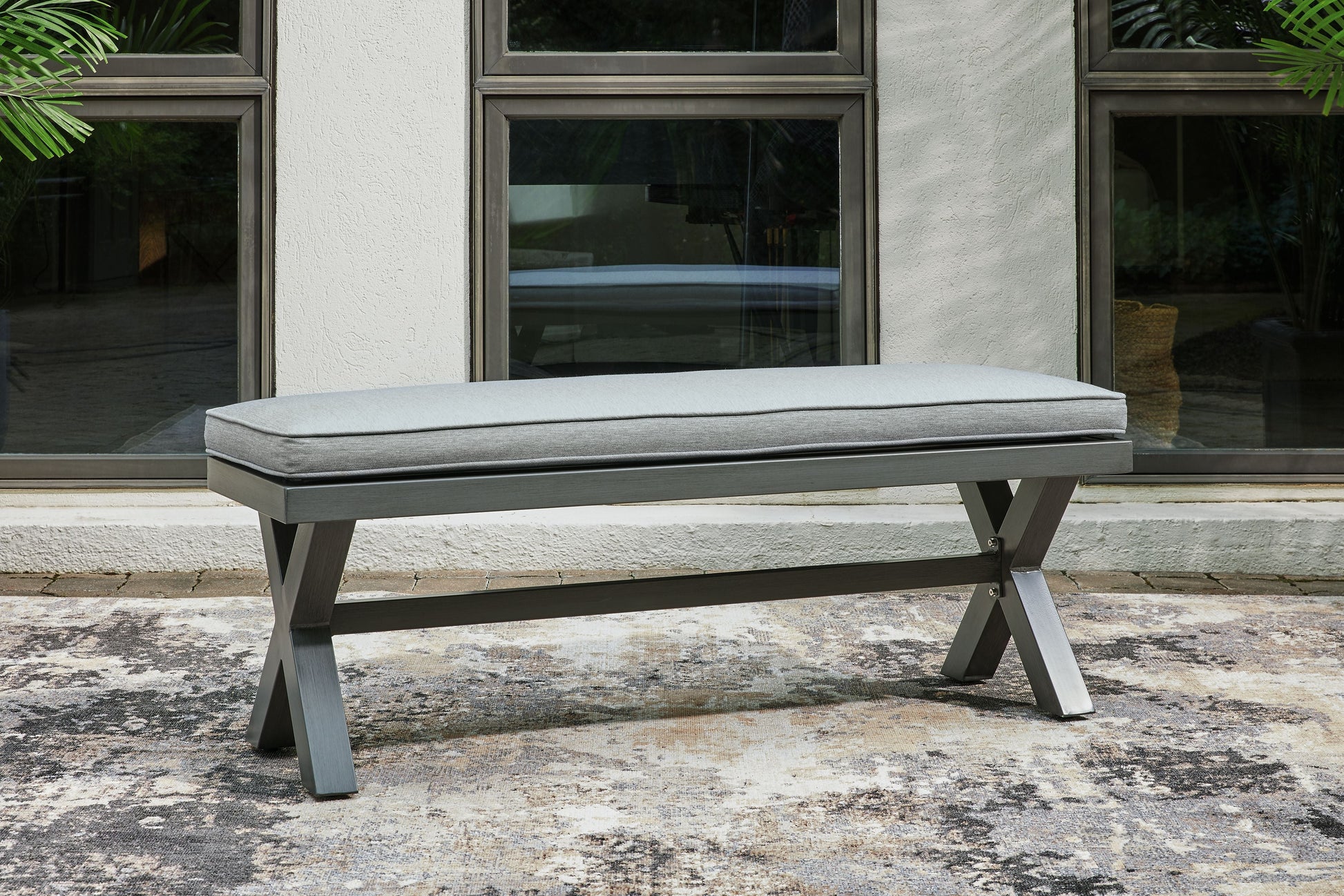 Signature Design by Ashley® Elite Park - Gray - Bench With Cushion | Meri Furniture