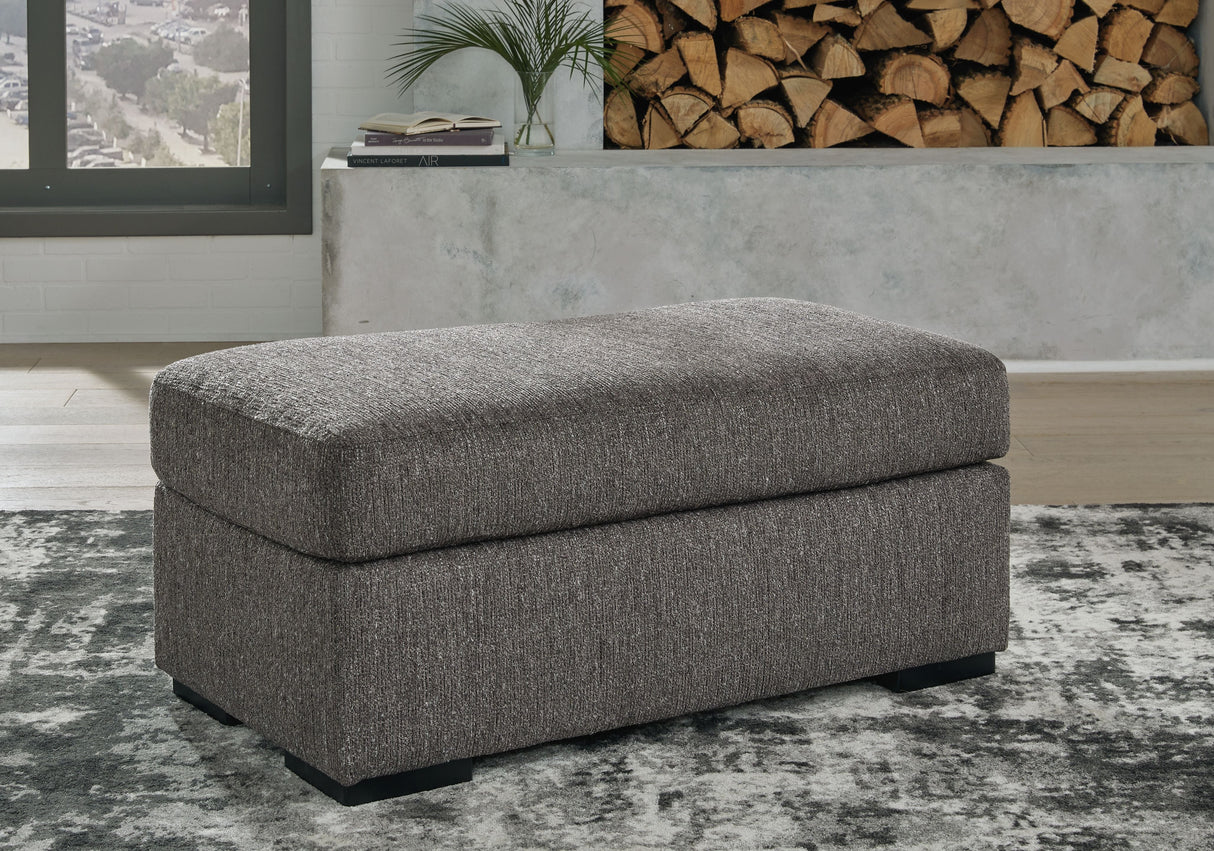 Signature Design by Ashley® Gardiner - Pewter - Ottoman | Meri Furniture