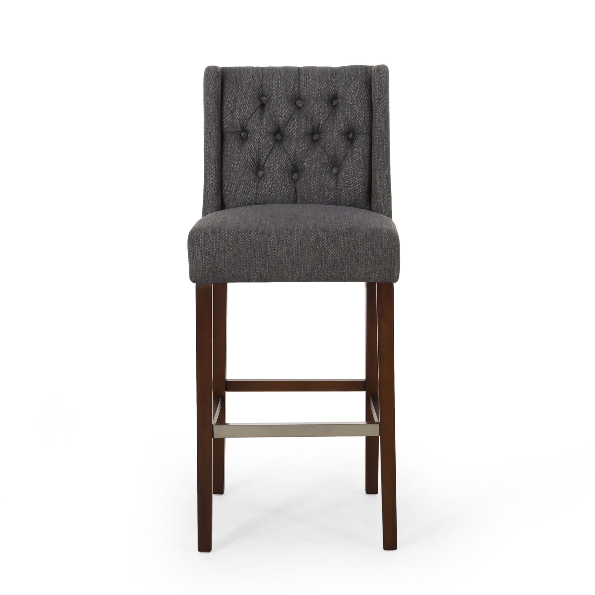 Solstara - Upholstered Dining Barstool With Button Tufted And Wing Back
