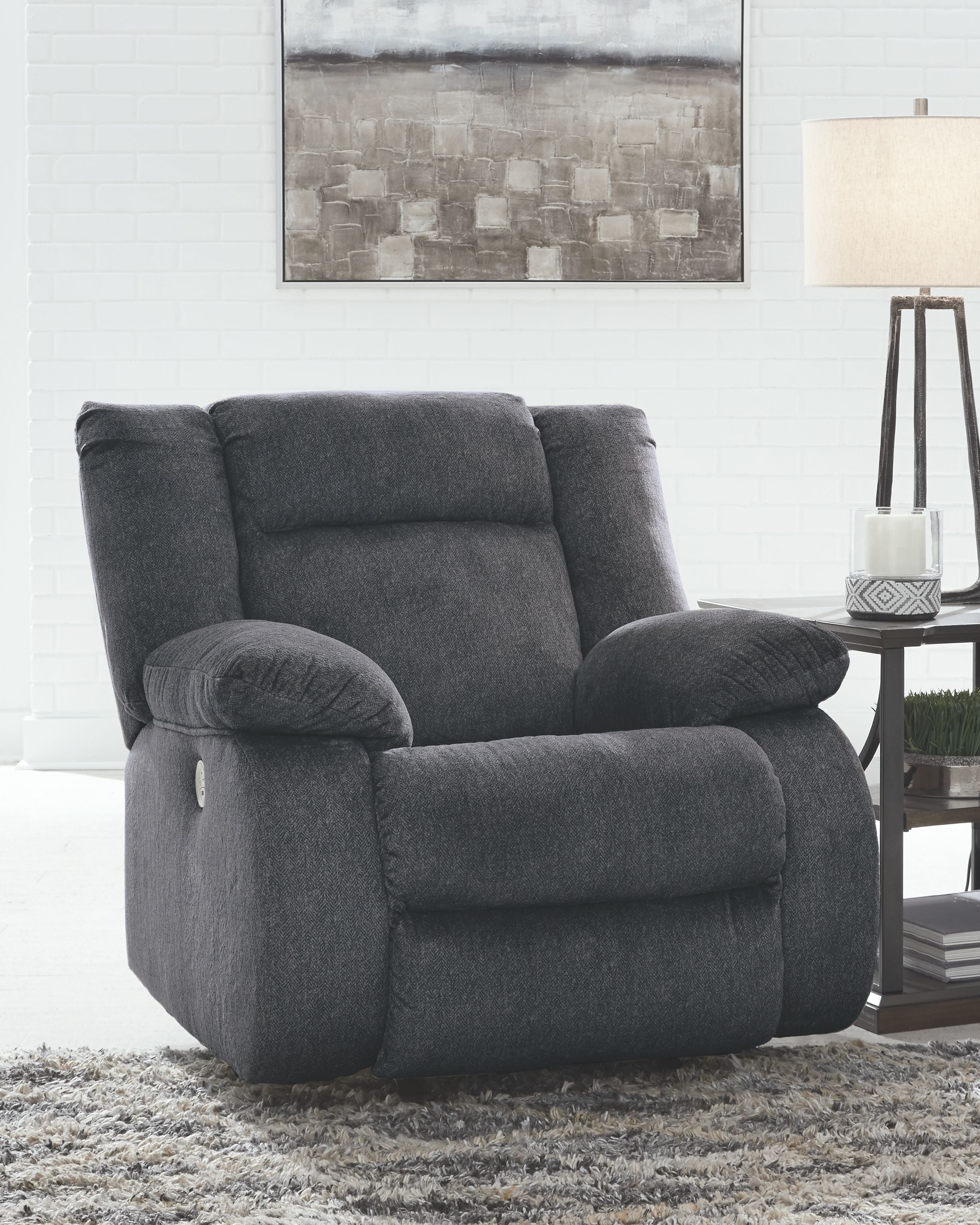 Ashley Furniture Burkner - Marine - Power Rocker Recliner | Meri Furniture