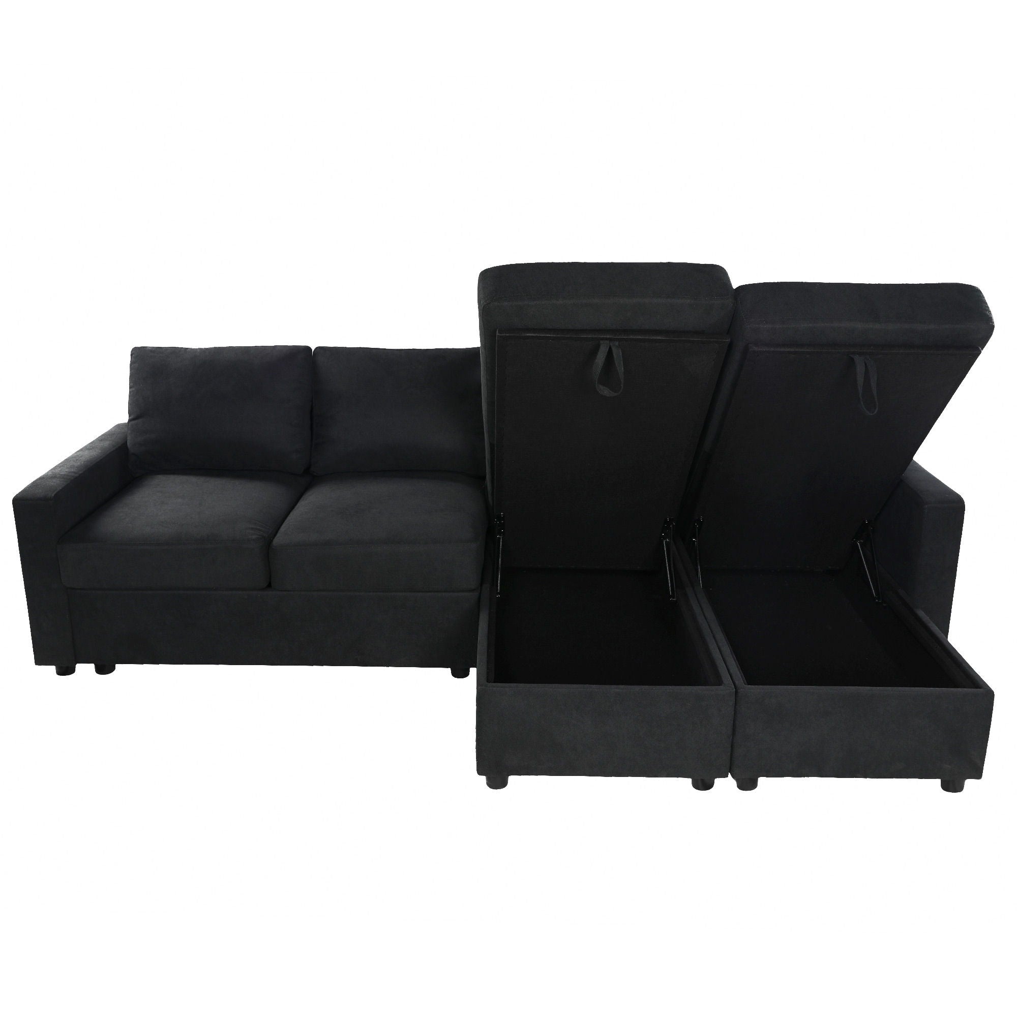 Convertible Sectional Sofa With Storage Chaise Lounges And USB Ports