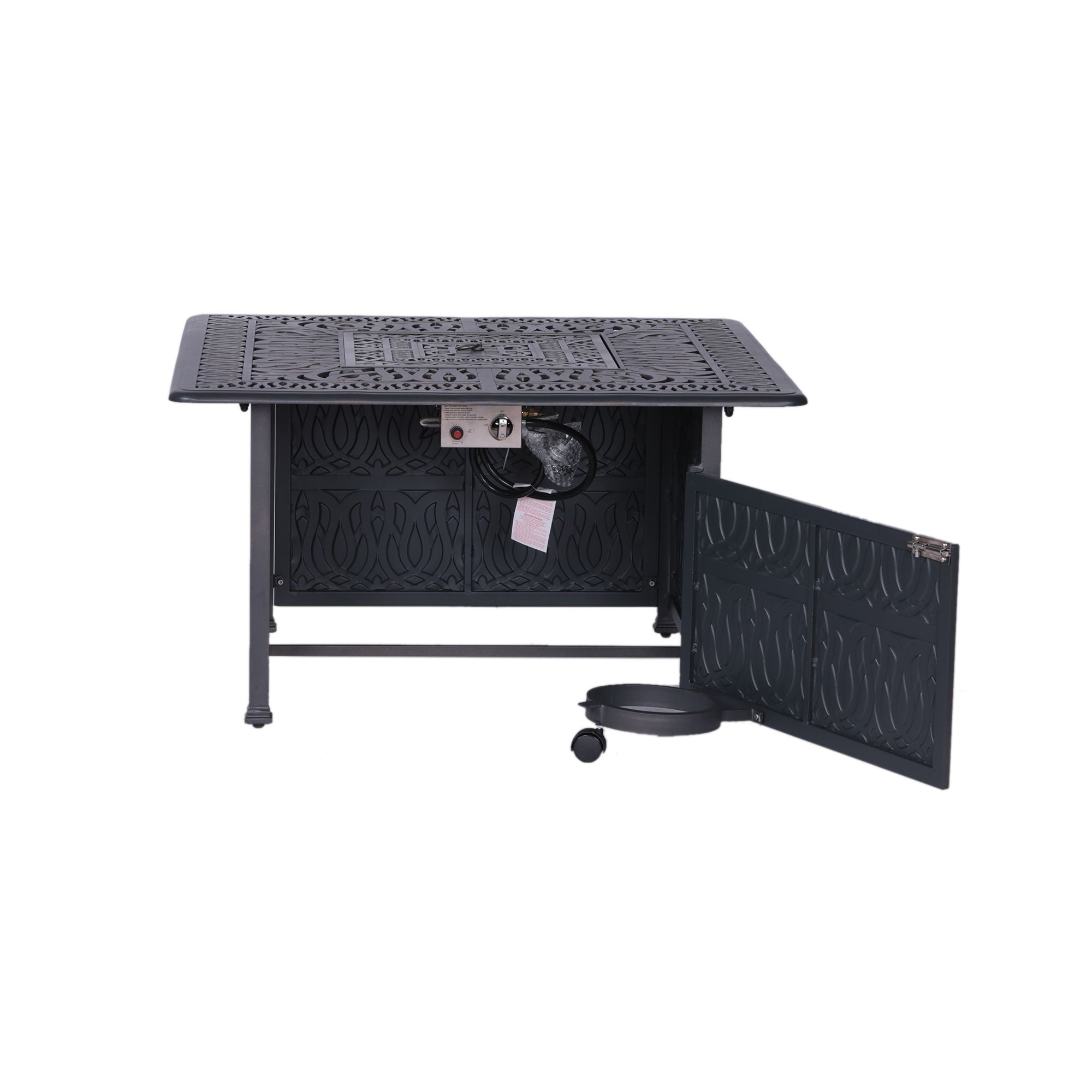 Powder Coated Aluminum Propane Gas Fire Pit Table - Gunmetal