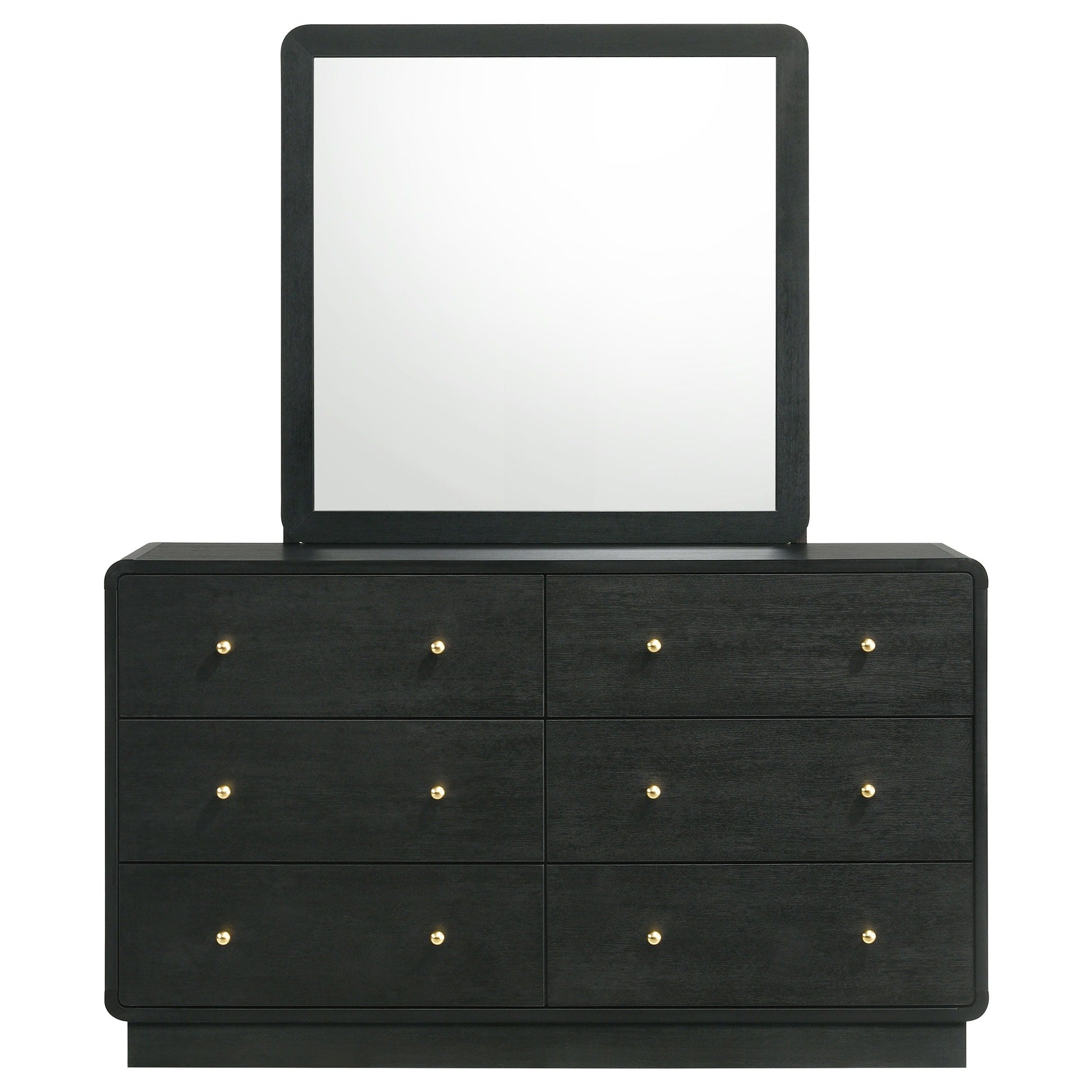 Coaster Fine Furniture Cavelle - 6-Drawer Dresser And Mirror - Black | Meri Furniture