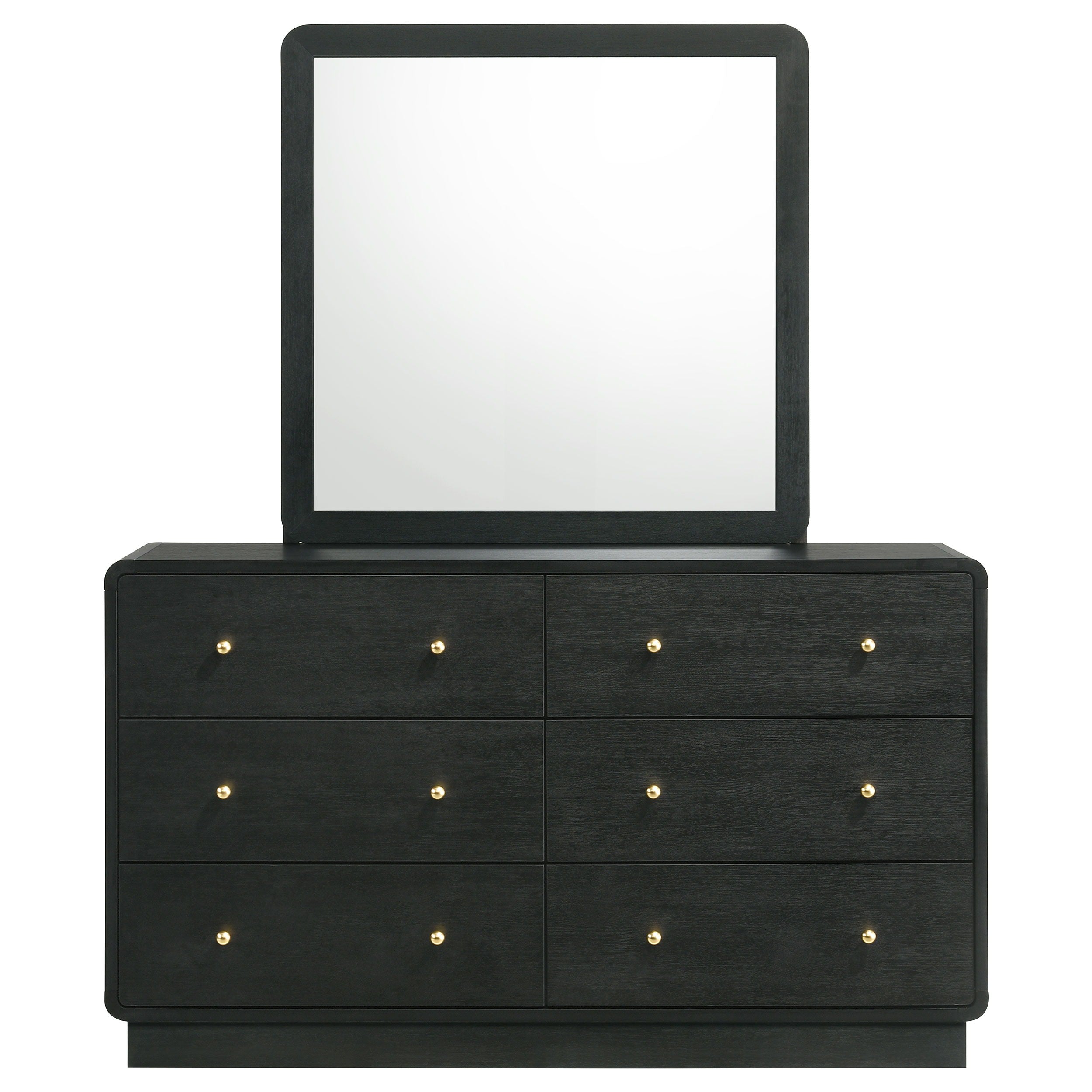 Coaster Fine Furniture Cavelle - 6-Drawer Dresser And Mirror - Black | Meri Furniture