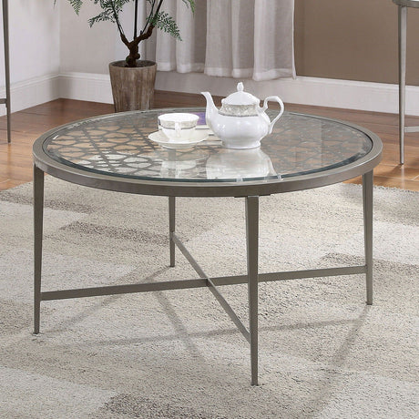 Furniture of America Freja - Coffee Table - Silver | Meri Furniture