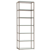 Coaster Fine Furniture Kate - 5-Shelf Glass Bookshelf - Black Nickel | Meri Furniture