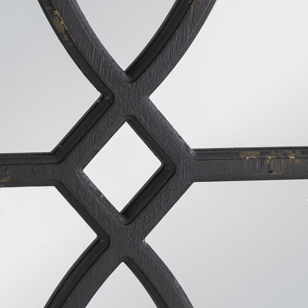 Rectangular Wooden Wall Mirror With Antique Frame, Vertical Or Horizontal Home Decor For Living Room (Set of 2)