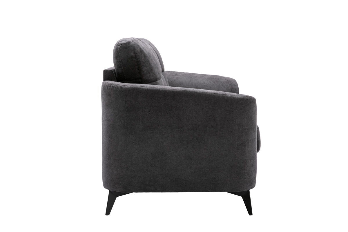 Callie 60"W Gray Woven Fabric Loveseat