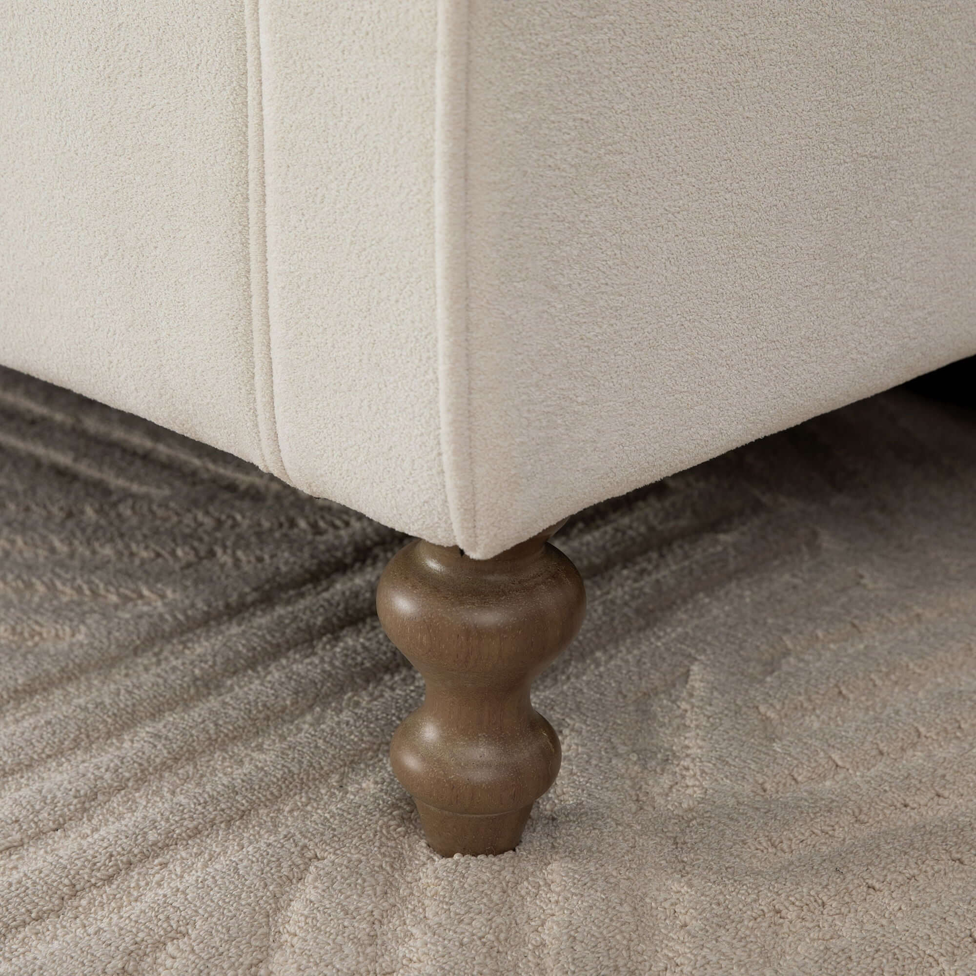 Wide Modern Upholstered Storage Bench With Rolled Armrest