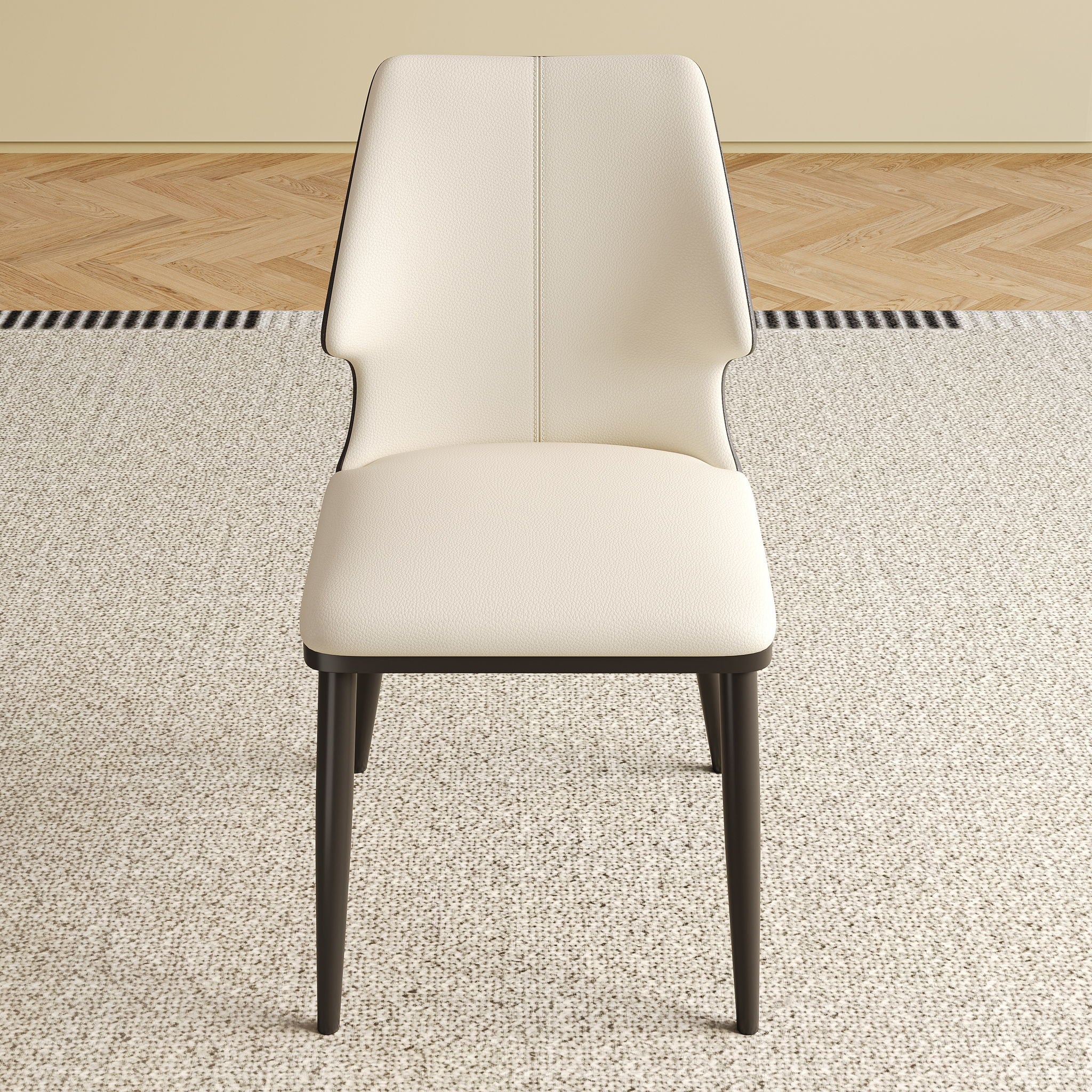 Contemporary Dining Chair (Set of 2) Comfortable Material For Home Or Office - Gray / White