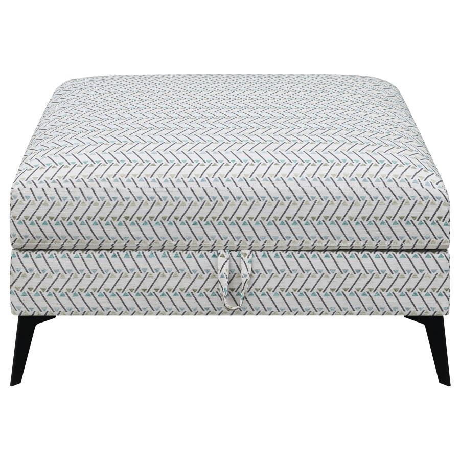 Coaster Fine Furniture Clint - Square Upholstered Tufted Storage Ottoman - Aloe | Meri Furniture