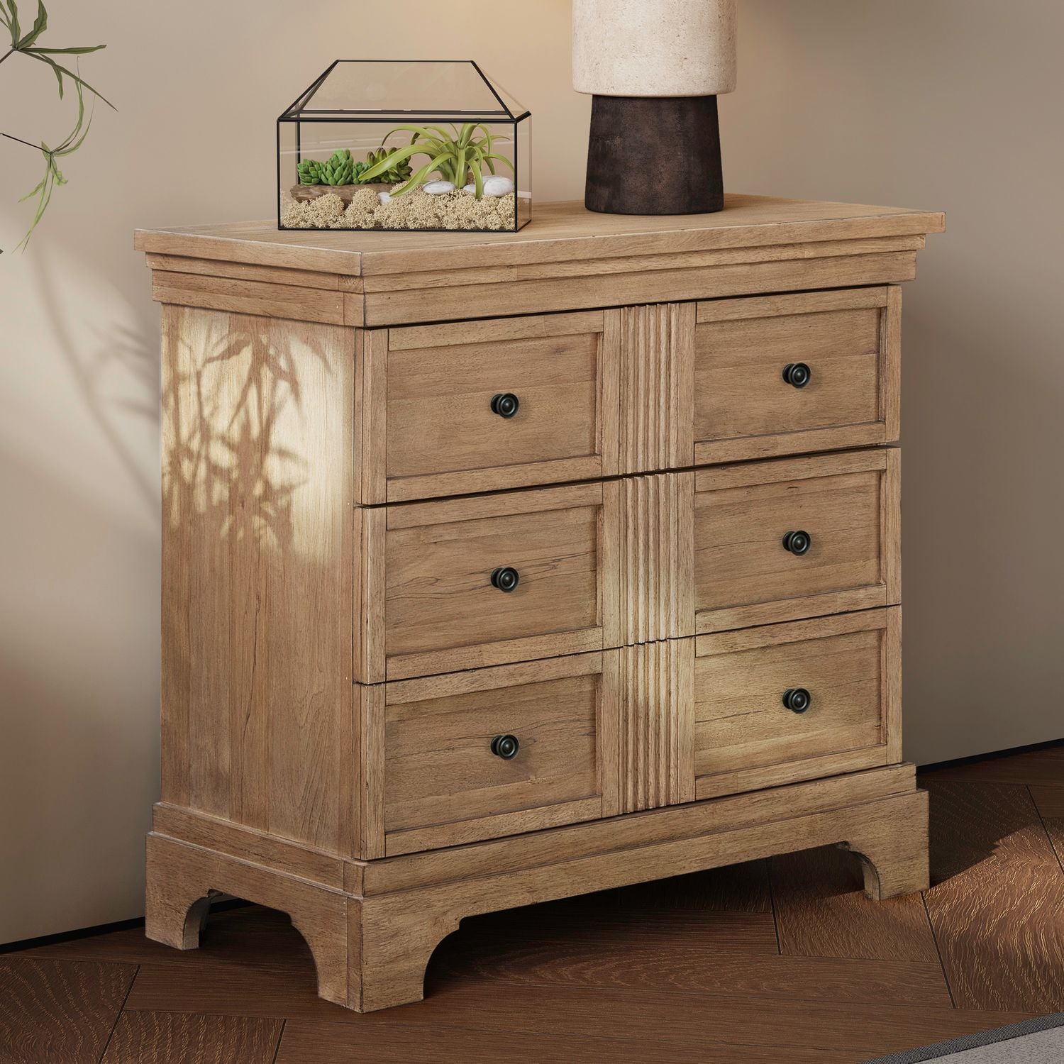 Haven Hills - Bedside Chest With Charging Station - Camel Beige