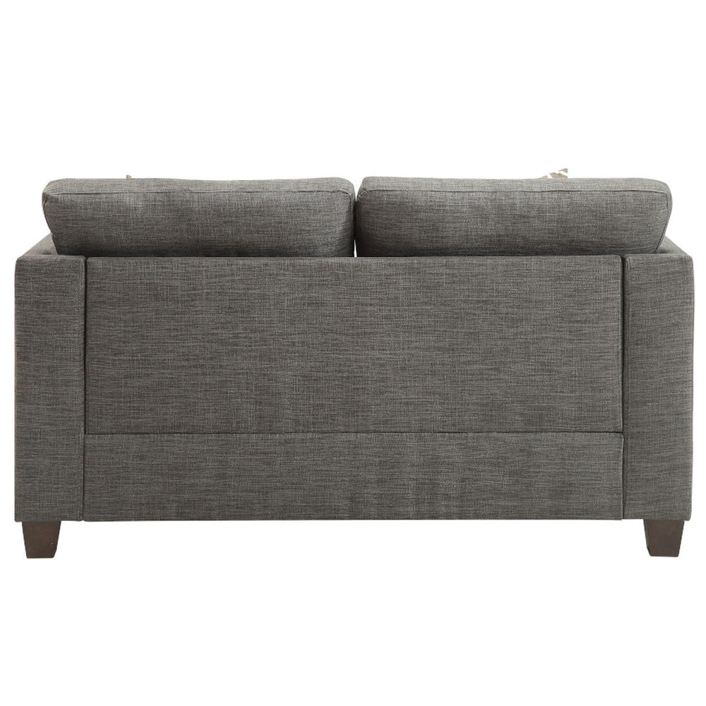 Laurissa - Loveseat With 4 Pillows - Light Charcoal Linen