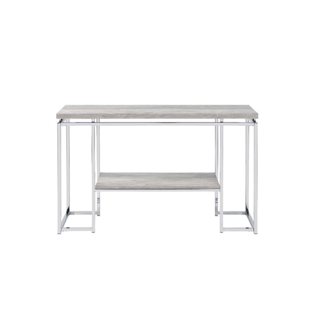 ACME Chafik - Accent Table - Natural Oak & Chrome | Meri Furniture