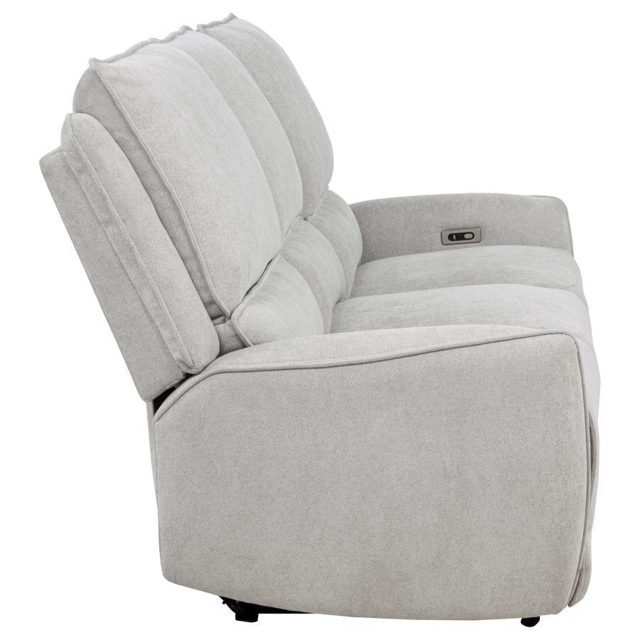 Sylmar - Chenille Upholstered Power Reclining Sofa - Dove Gray