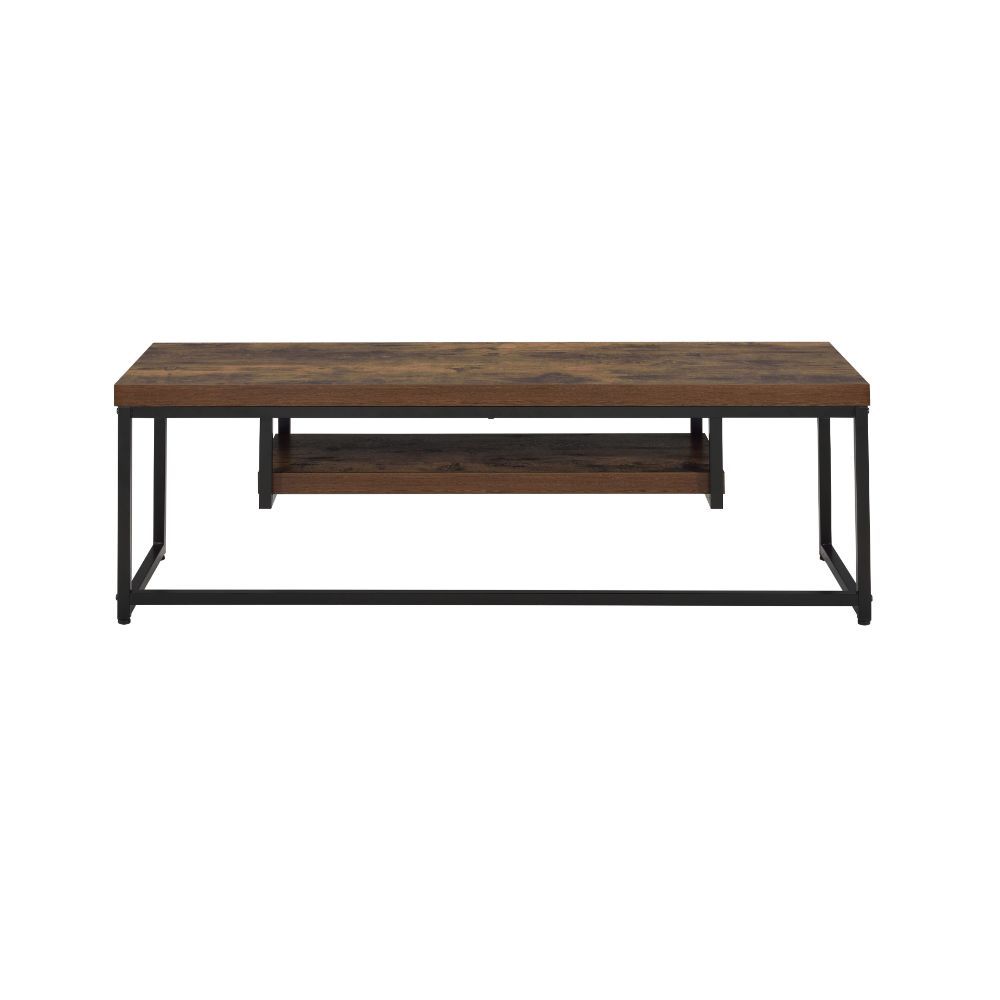 ACME Bob - TV Stand - Weathered Oak & Black | Meri Furniture