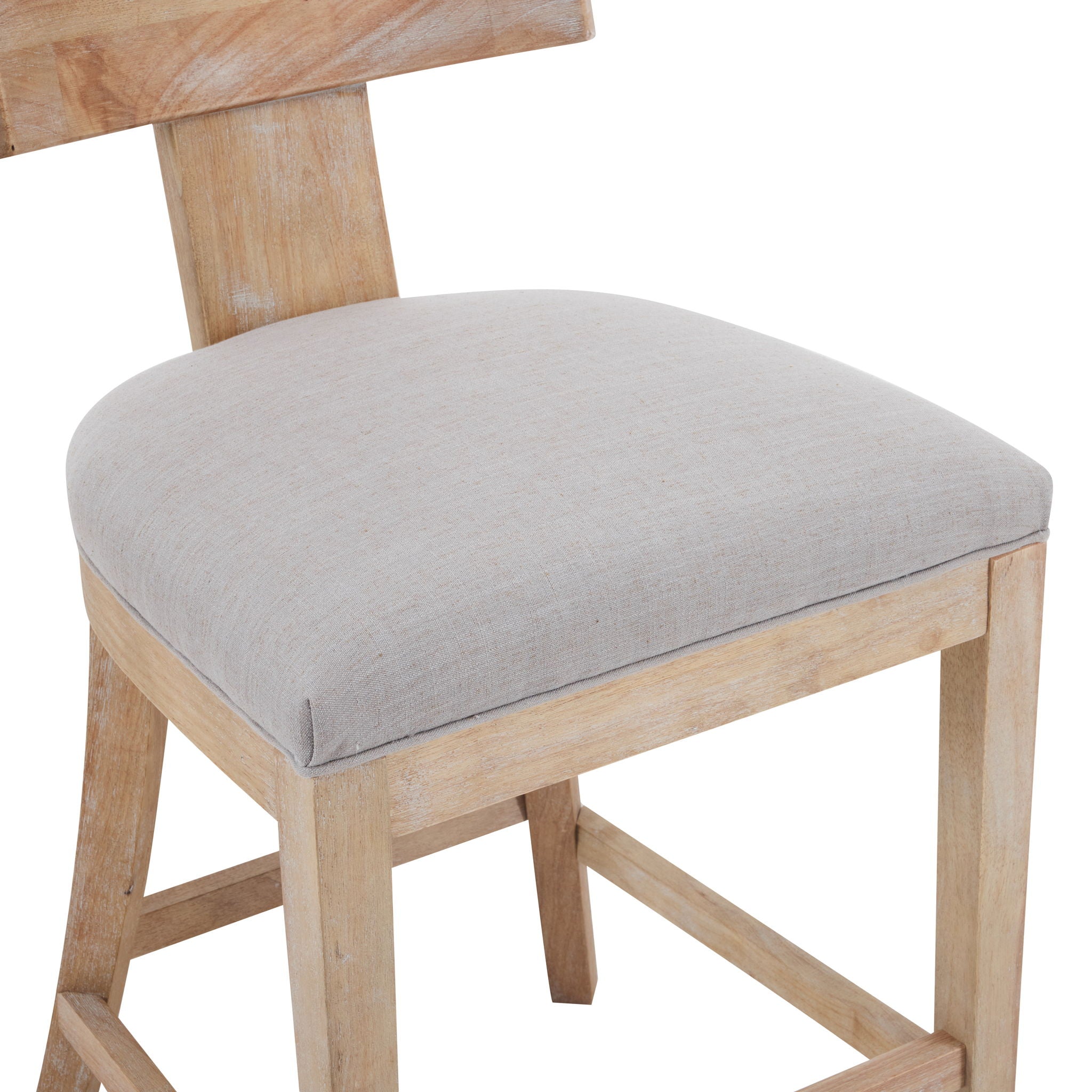 Upholstered Counter Height Bar Stools With Solid Rubber Wood Frame (Set of 2)