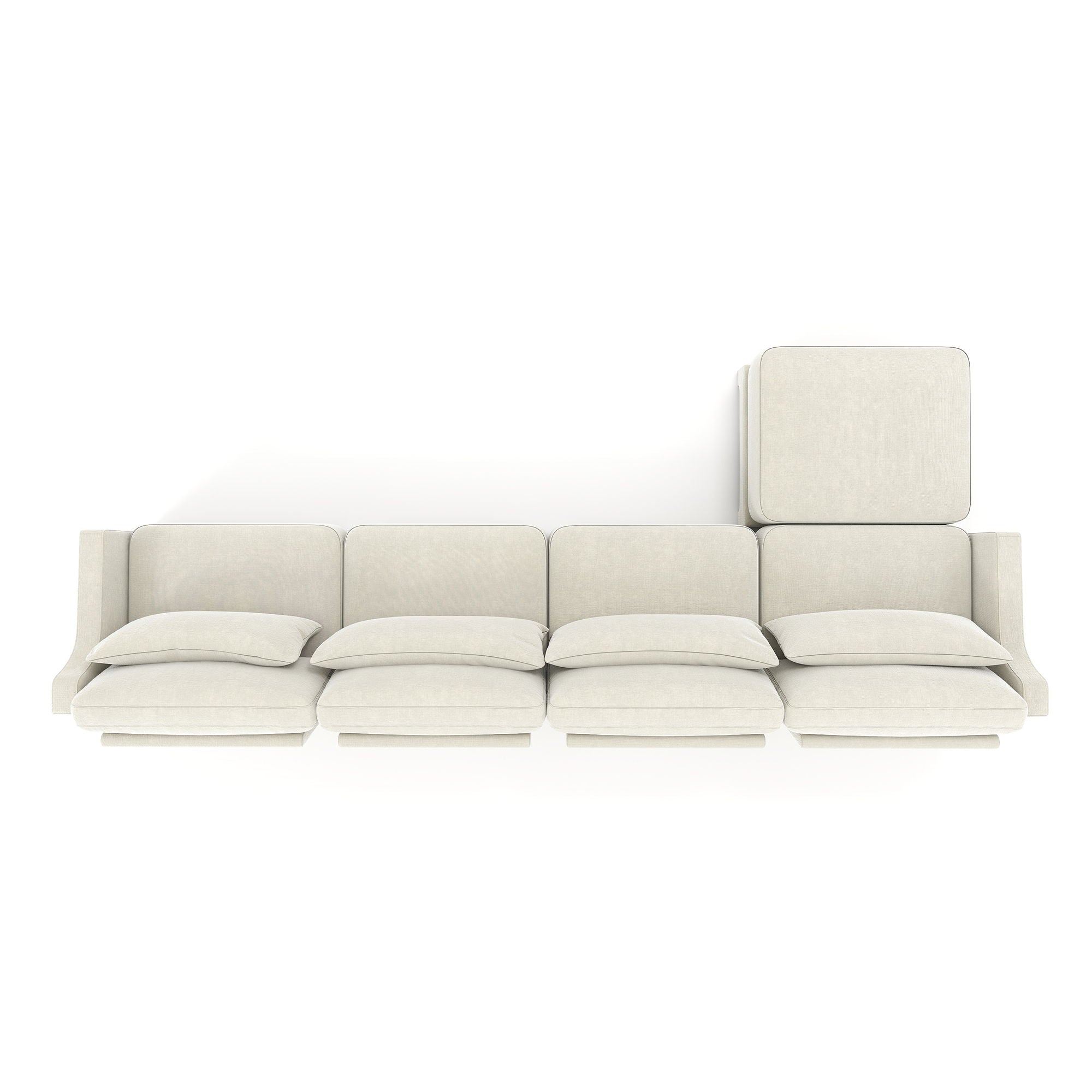 Stylish Sofa With Ottoman And Lumbar Pillows, Ergonomic Design