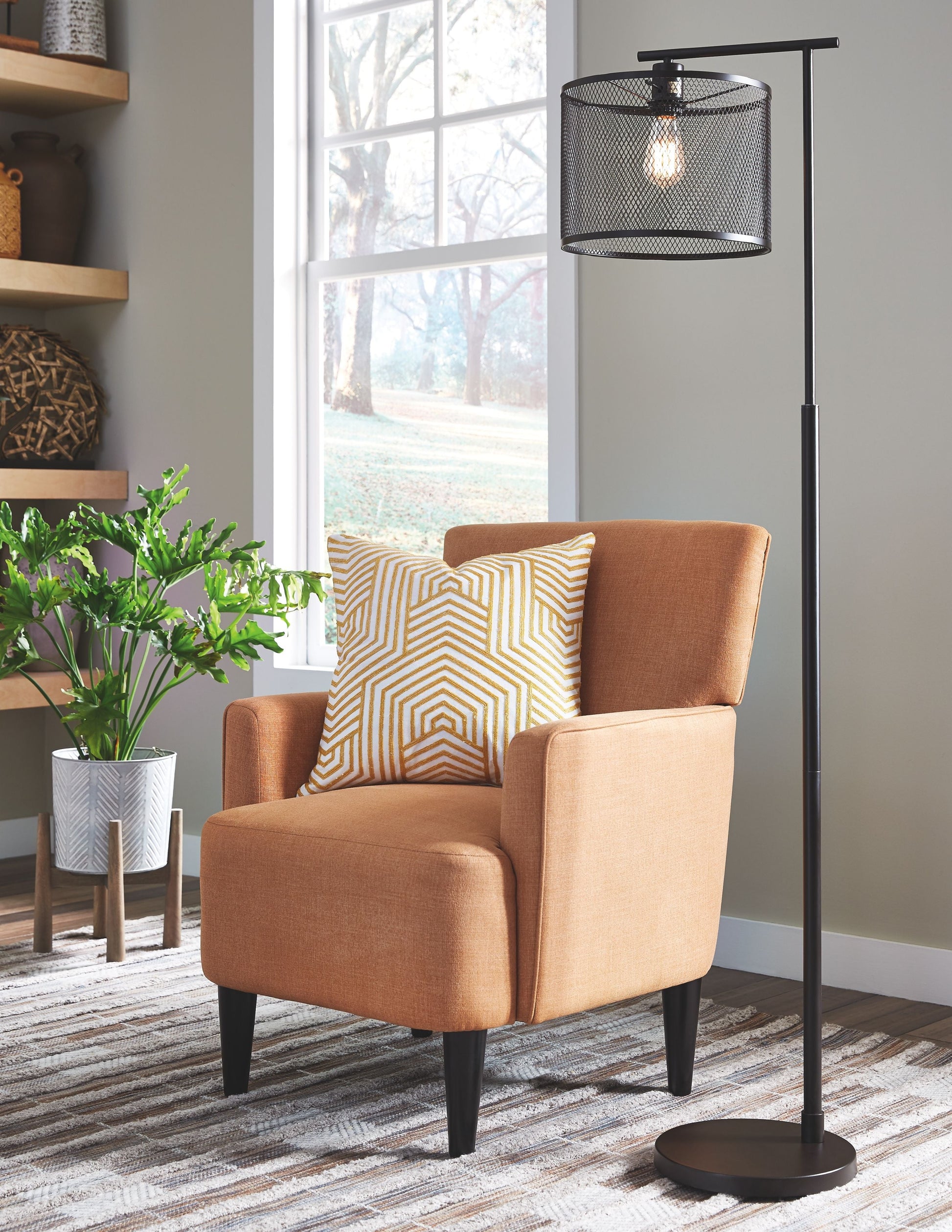 Ashley Furniture Nolden - Bronze Finish - Metal Floor Lamp | Meri Furniture