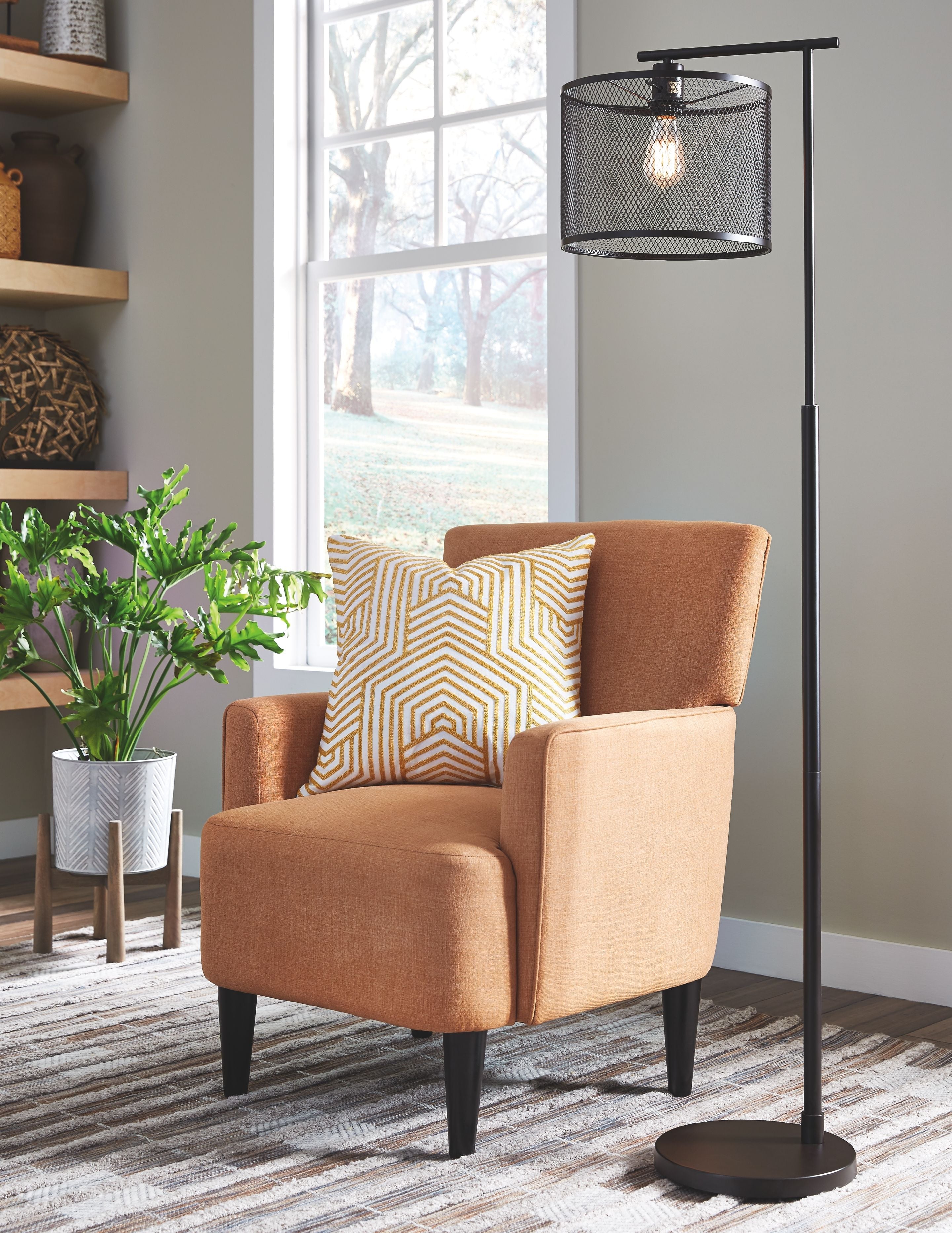 Ashley Furniture Nolden - Bronze Finish - Metal Floor Lamp | Meri Furniture
