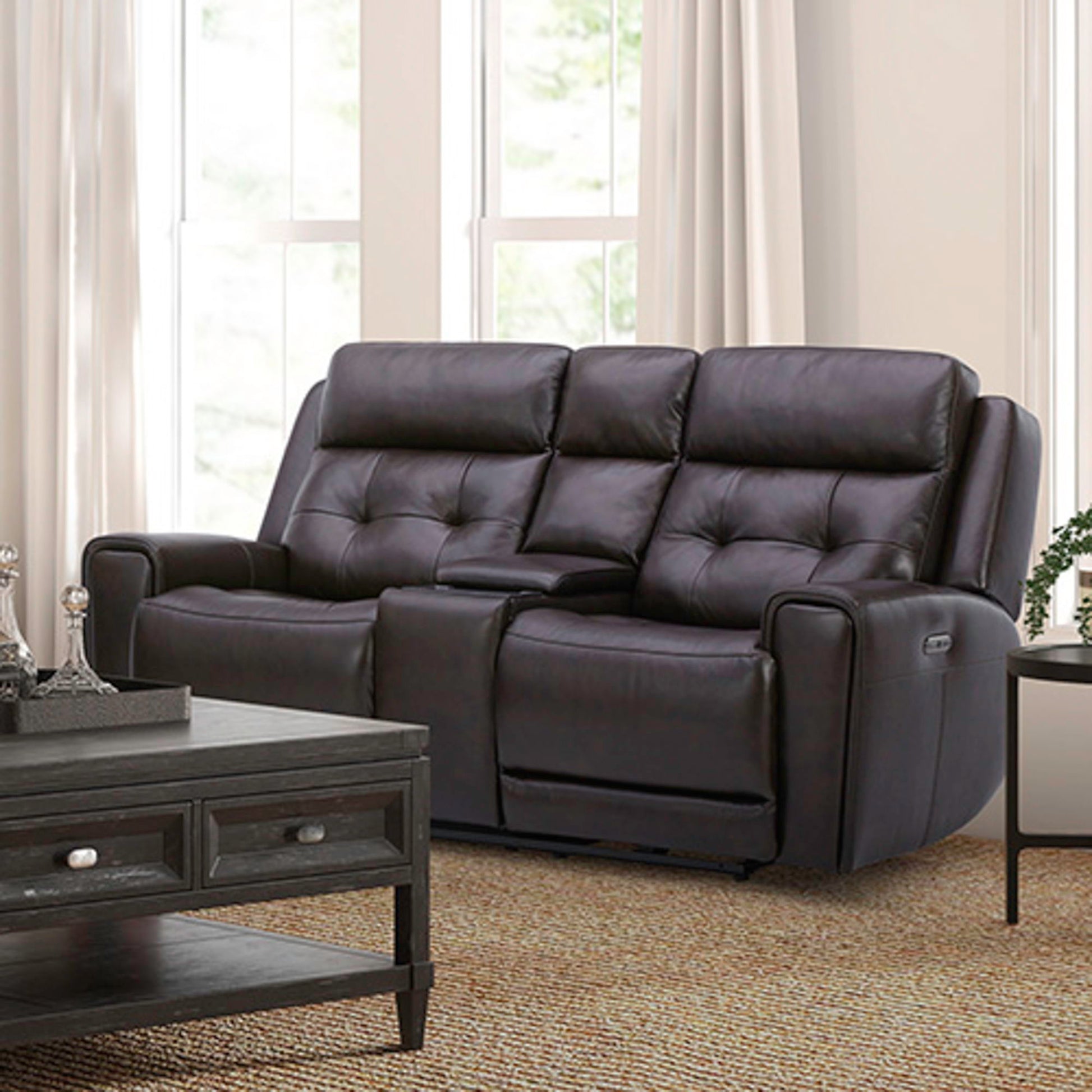 Liberty Furniture Carrington - Loveseat With Console P3 & ZG | Meri Furniture