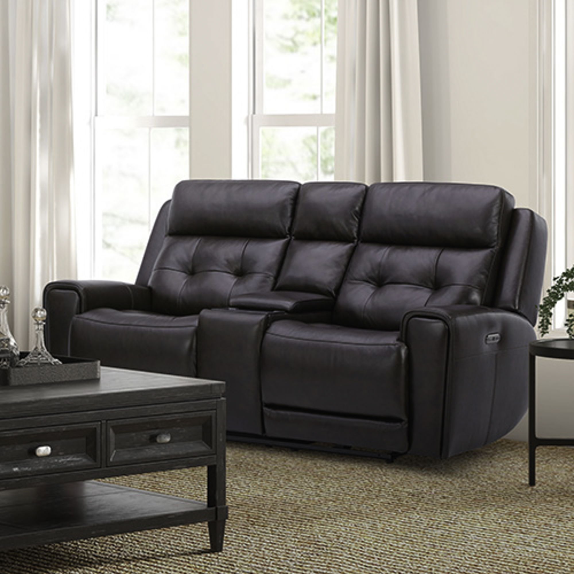 Liberty Furniture Carrington - Loveseat With Console P3 & ZG | Meri Furniture