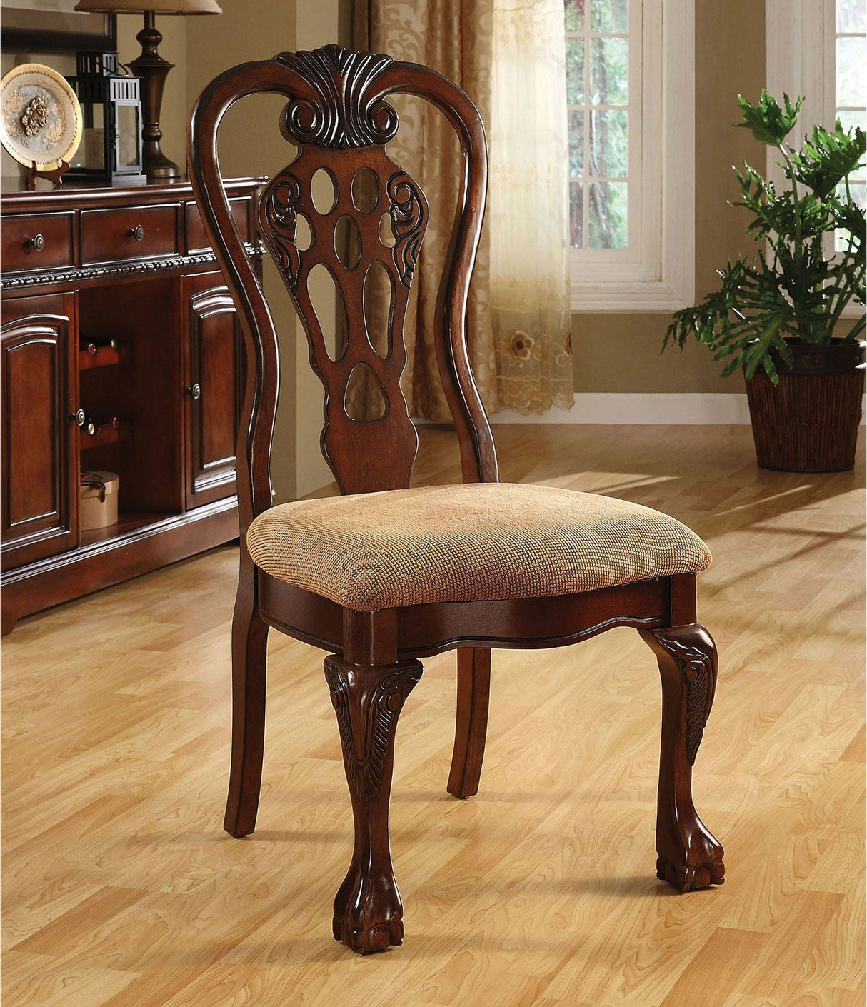 Furniture of America George Town - Dining Table With Double Pedestals - Cherry | Meri Furniture