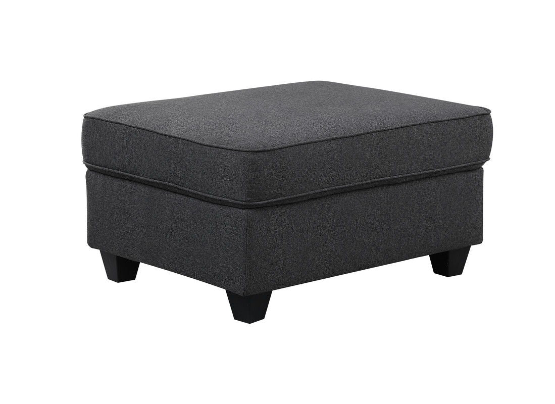 Leo 125"W Dark Gray Linen 8Pc Modular L-Shape Sectional Sofa and Ottoman