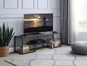 ACME Idella - TV Stand - Rustic Oak & Black Finish | Meri Furniture
