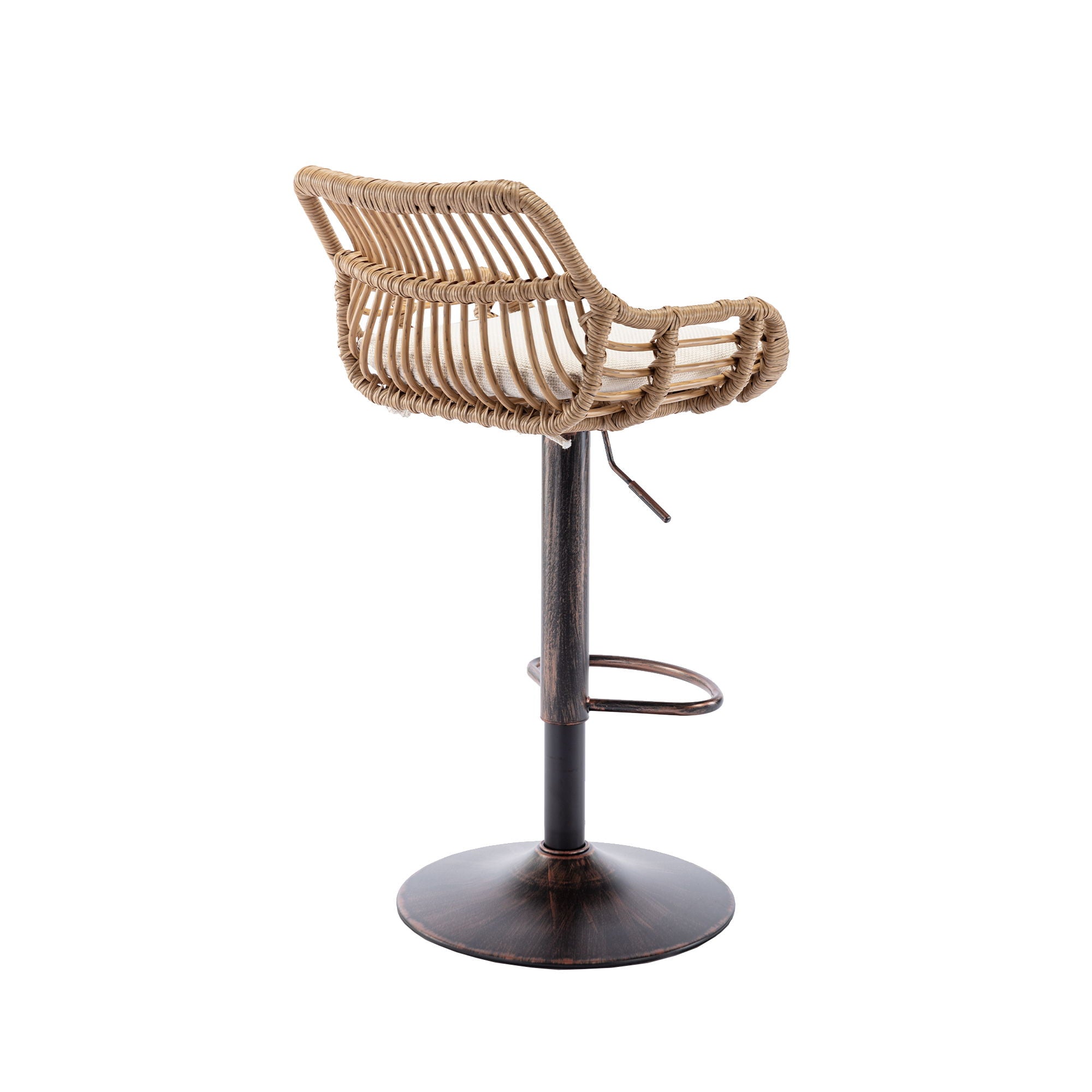 Modern Swivel Bar Stools Adjustable Counter Chairs With Footrest (Set of 2)