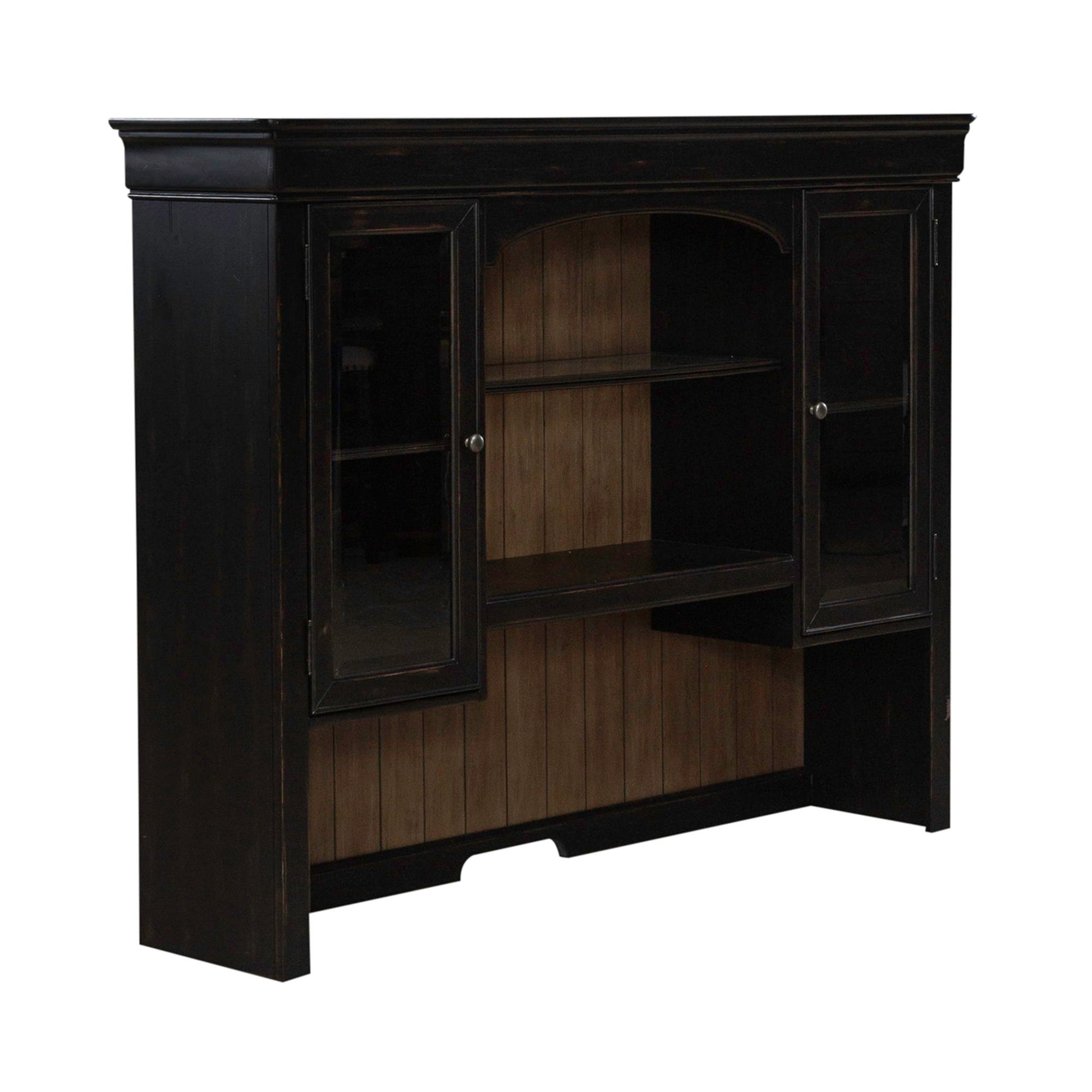 Liberty Furniture Meritage - Jr Executive Credenza Hutch - Aged Charcoal | Meri Furniture