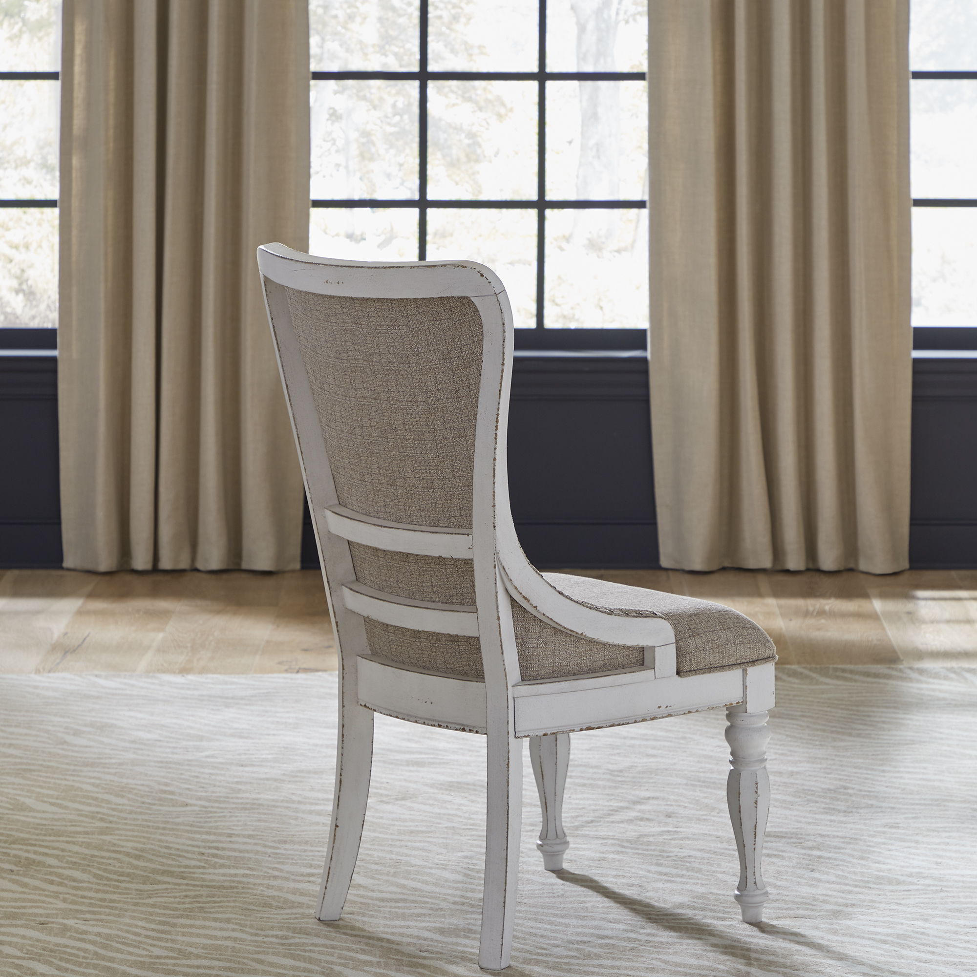 Liberty Furniture Magnolia Manor - Upholstered Wing Back Side Chair (RTA) - White | Meri Furniture