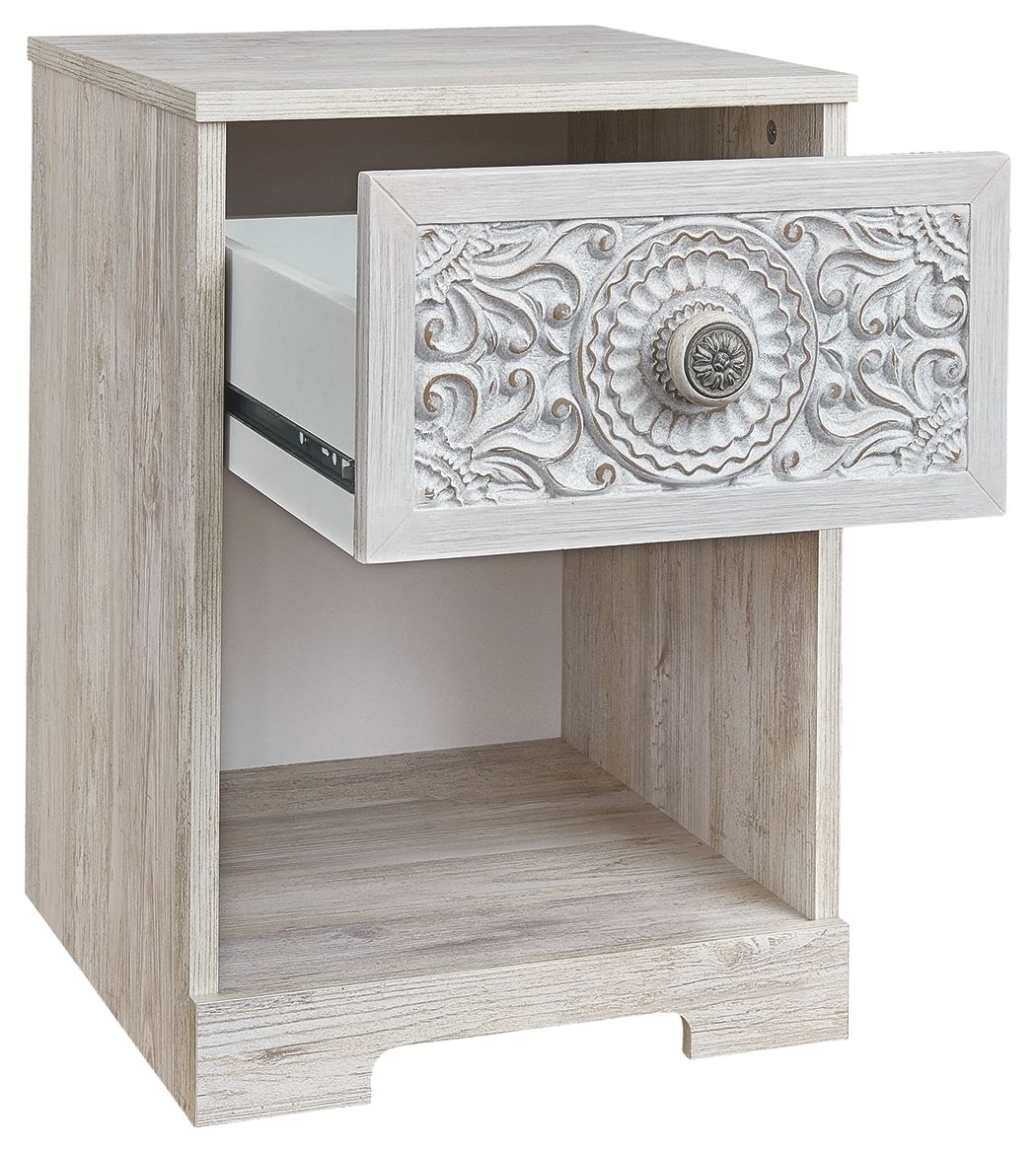 Ashley Furniture Paxberry - Whitewash - One Drawer Night Stand | Meri Furniture