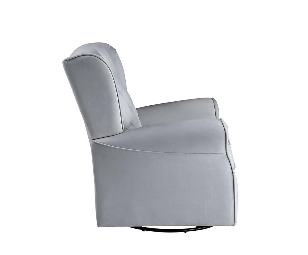 ACME Zeger - Swivel Chair - Gray Fabric | Meri Furniture