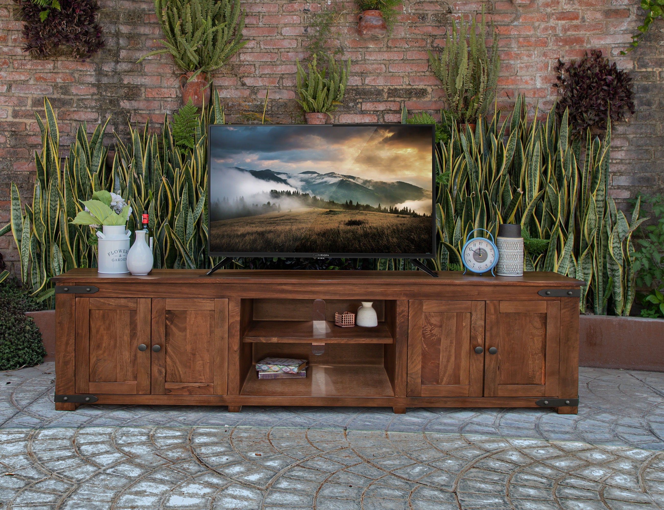 International Furniture Direct Parota - TV Stand - Cinnamon Brown | Meri Furniture
