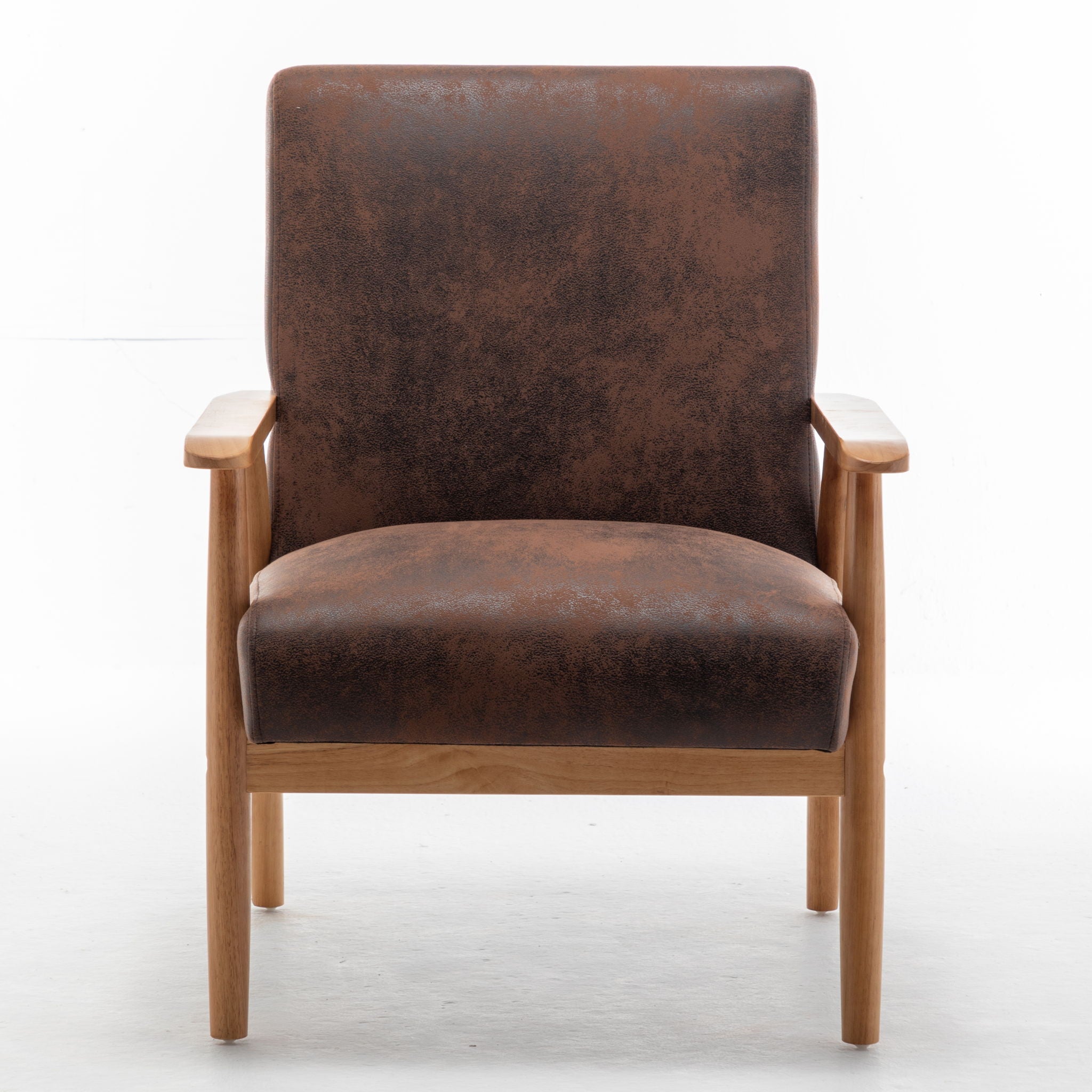 Wide Classic Mid-Century Modern Arm Chair - Brown