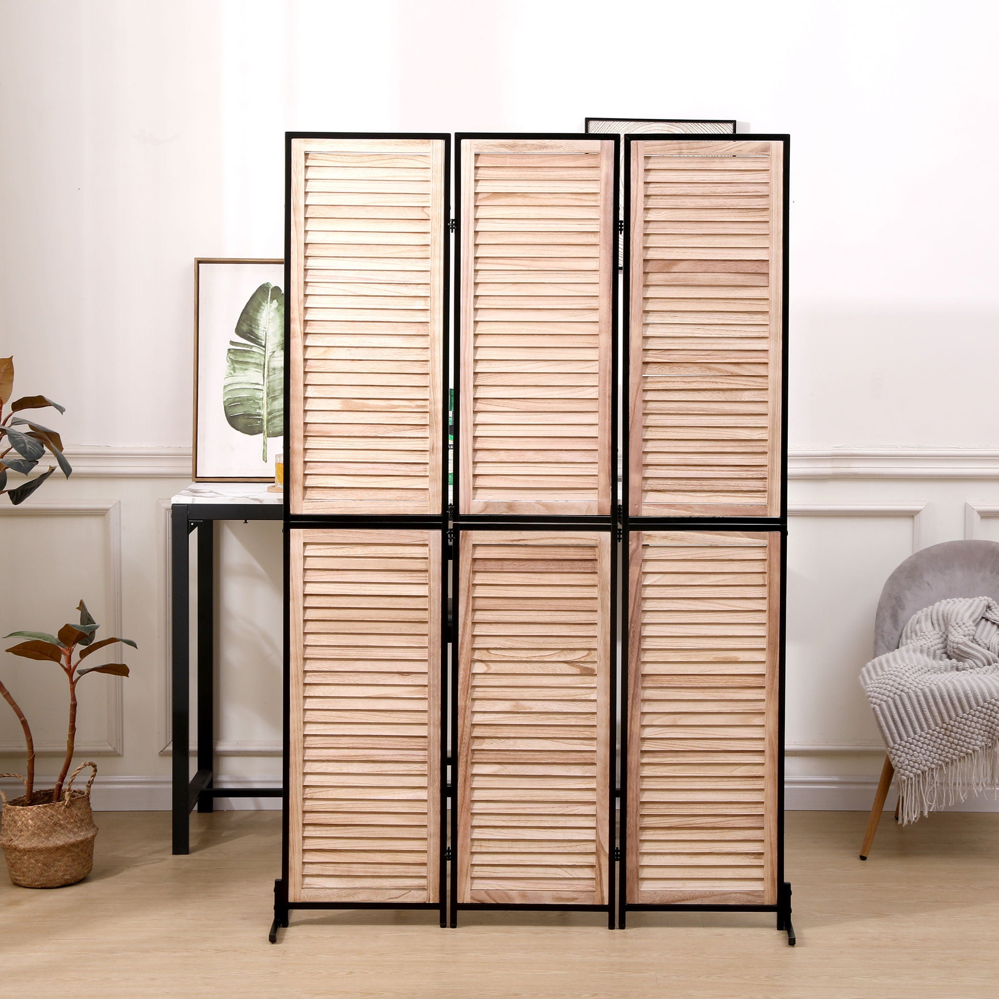 Rustic 3 Panel Room Dividers And Folding Privacy Screen